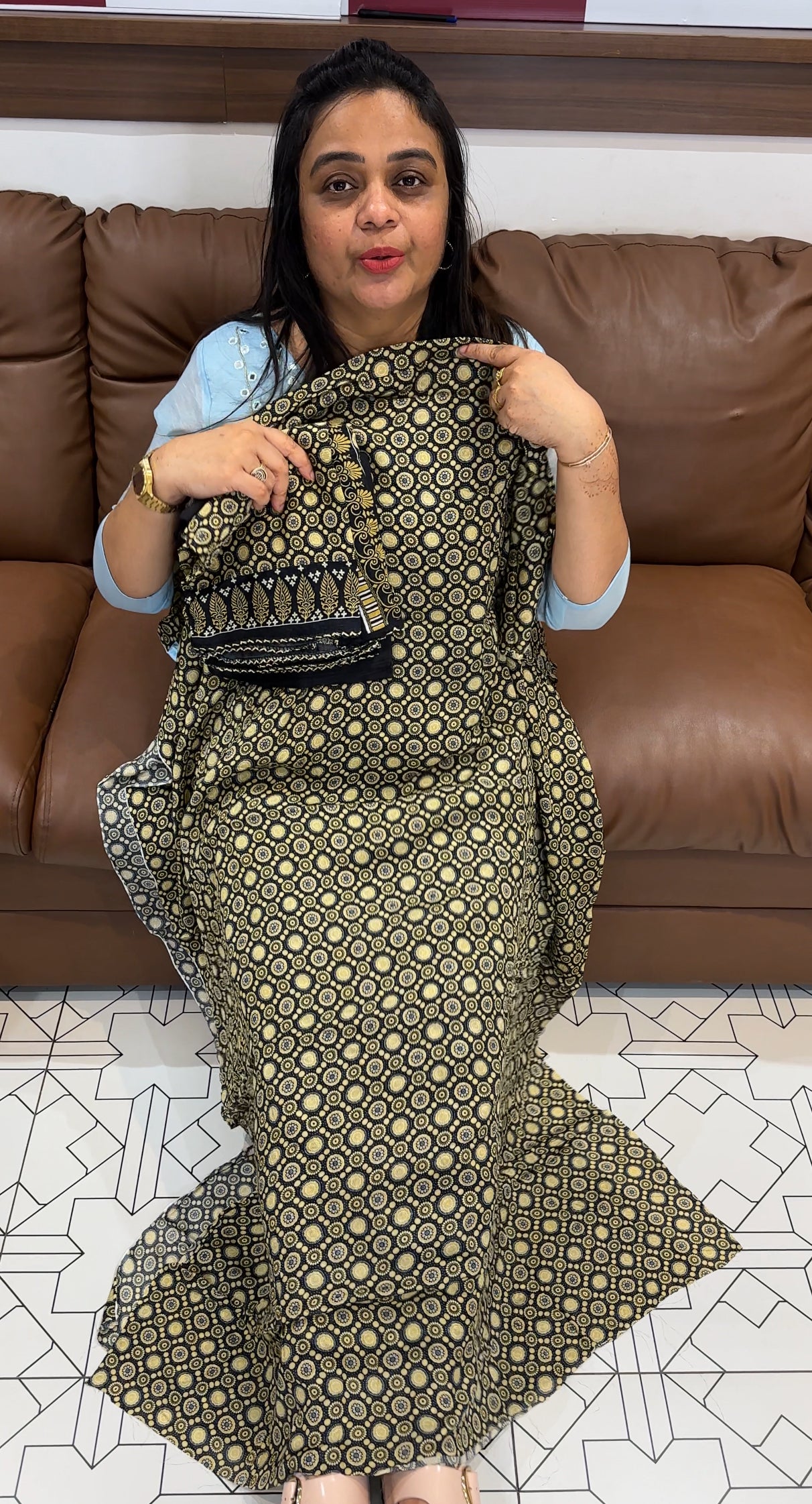 AJRAKH PRINTED UNSTITCHED SALWAR SUITS - IHA 27770