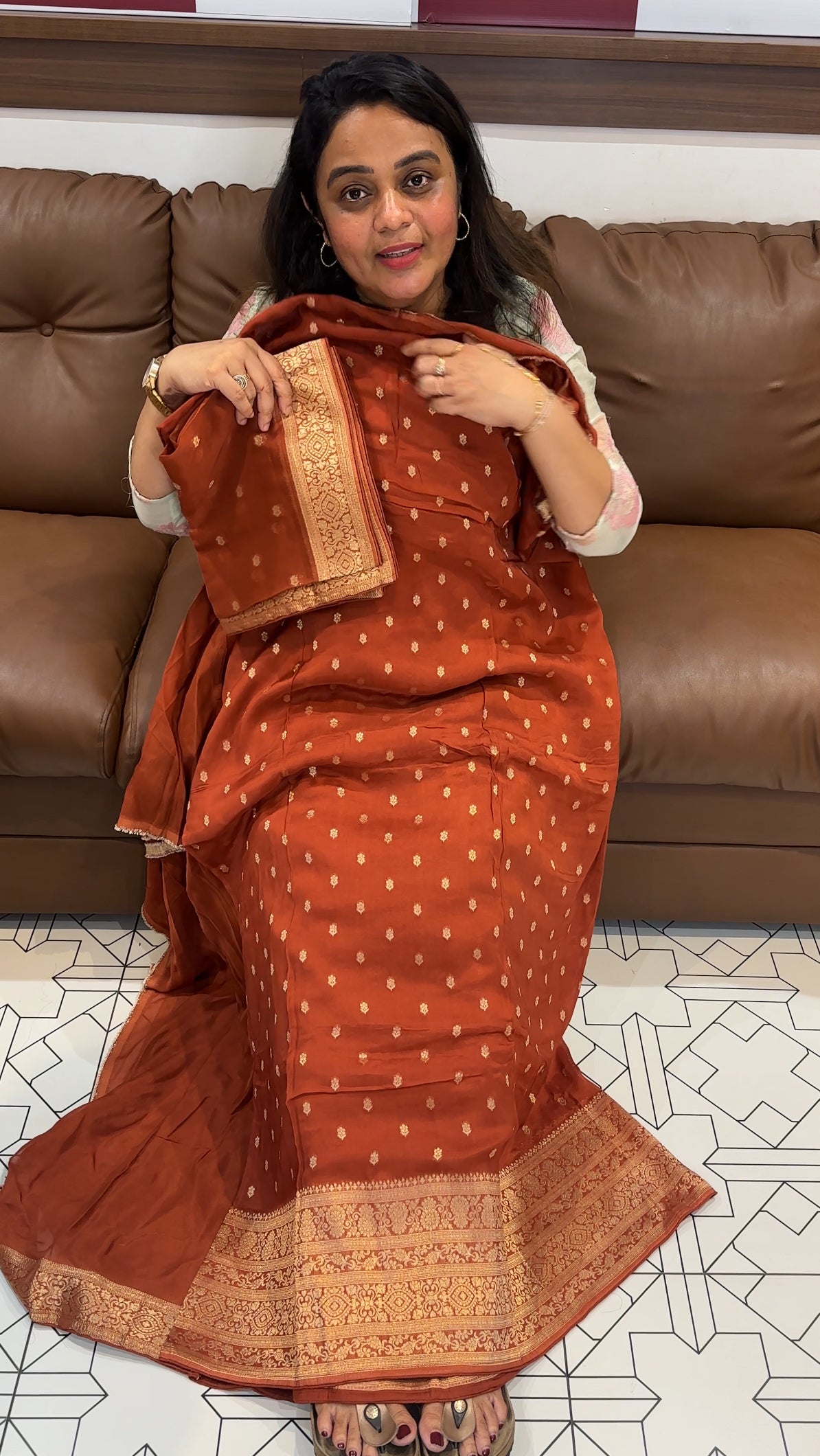 VISCOSE ORGANZA UNSTITCHED SALWAR SUITS - IHA 26486