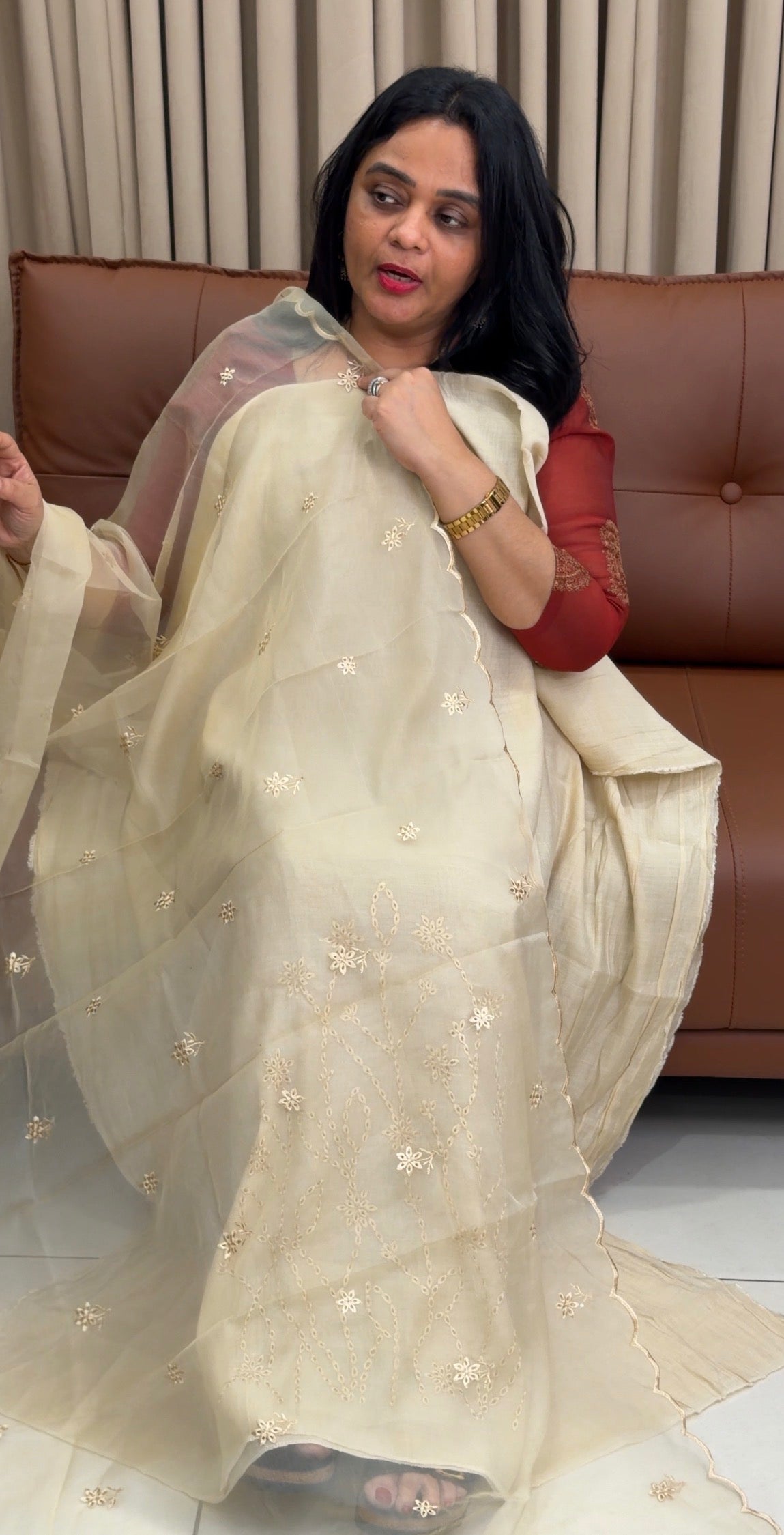 MALAI CHANDERI UNSTITCHED SALWAR SUITS - IHA 35637