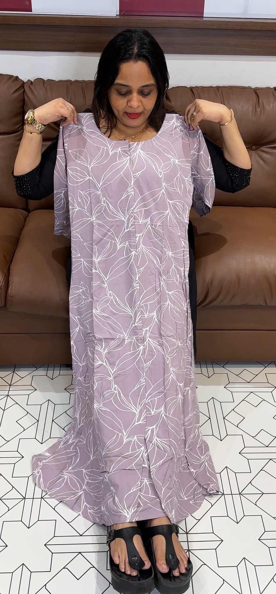 VISCOSE RAYON ALINE FROCK - IHA 23074