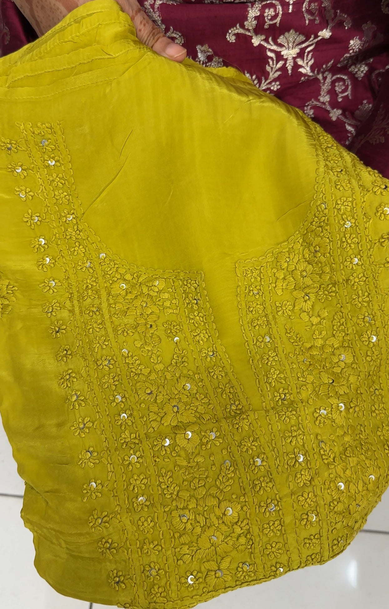LUCKNOWI CHIKANKARI UNSTITCHED SALWAR SUITS - IHA 27497