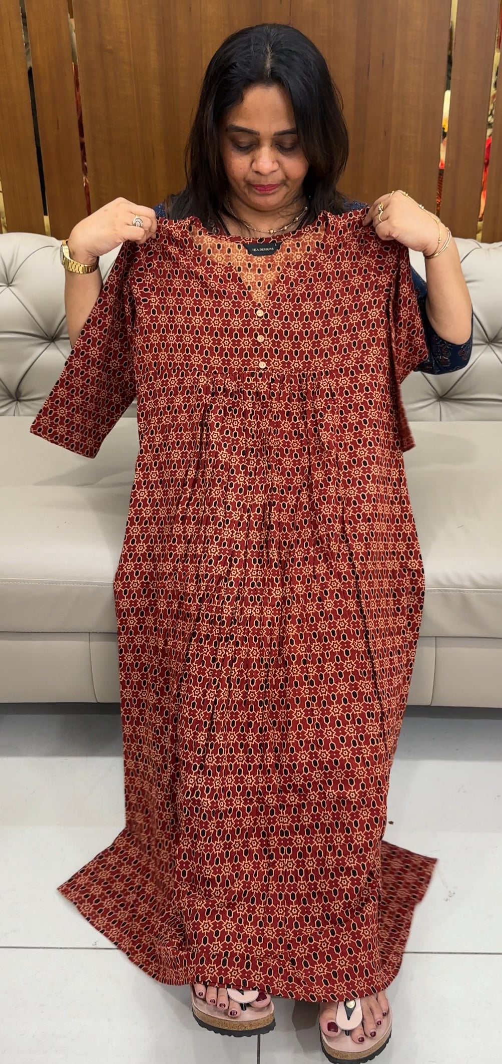 PRINTED COTTON ALINE TOPS - IHA 26980
