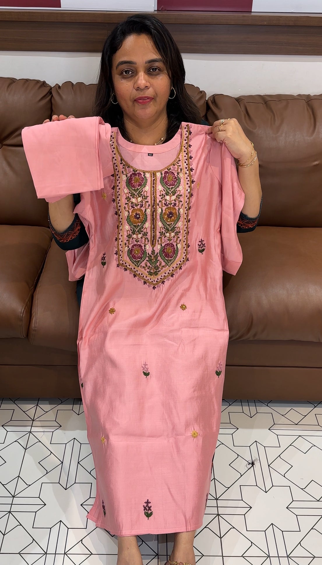 MALAI CHANDERI TOP AND BOTTOM - IHA 26312