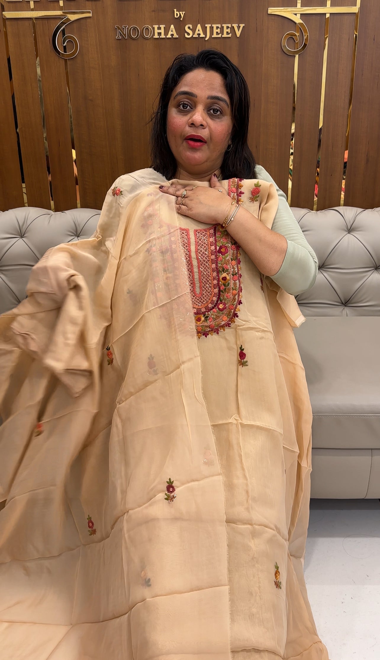 VISCOSE ORGANZA UNSTITCHED SALWAR SUITS - IHA 25759