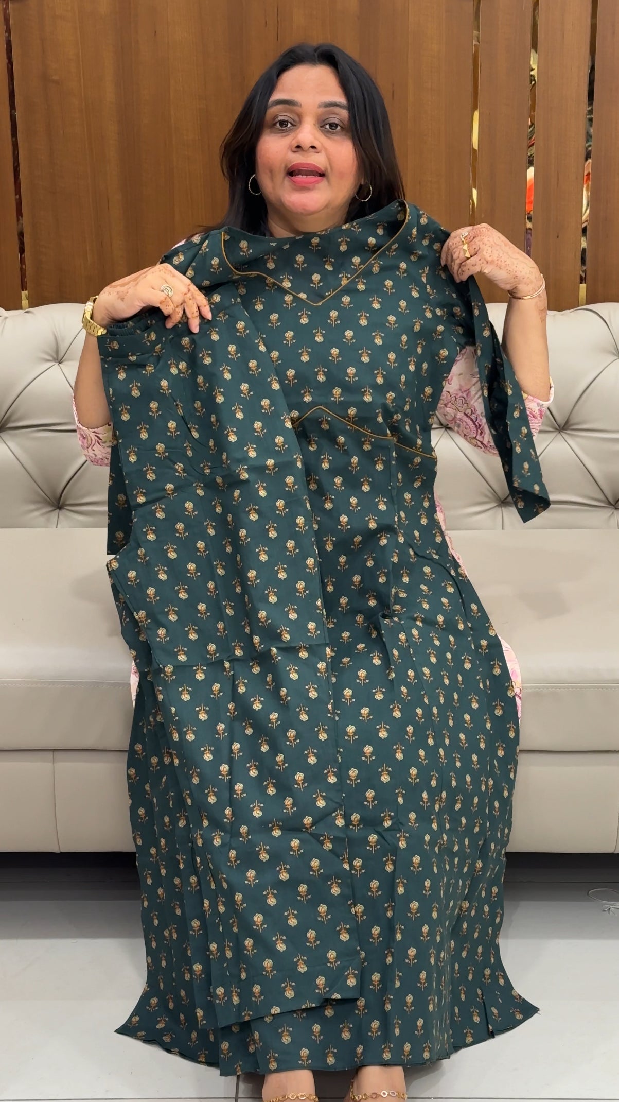 IHA'S IN-HOUSE PRINTED LONG TOP AND BOTTOM - IHA 27450