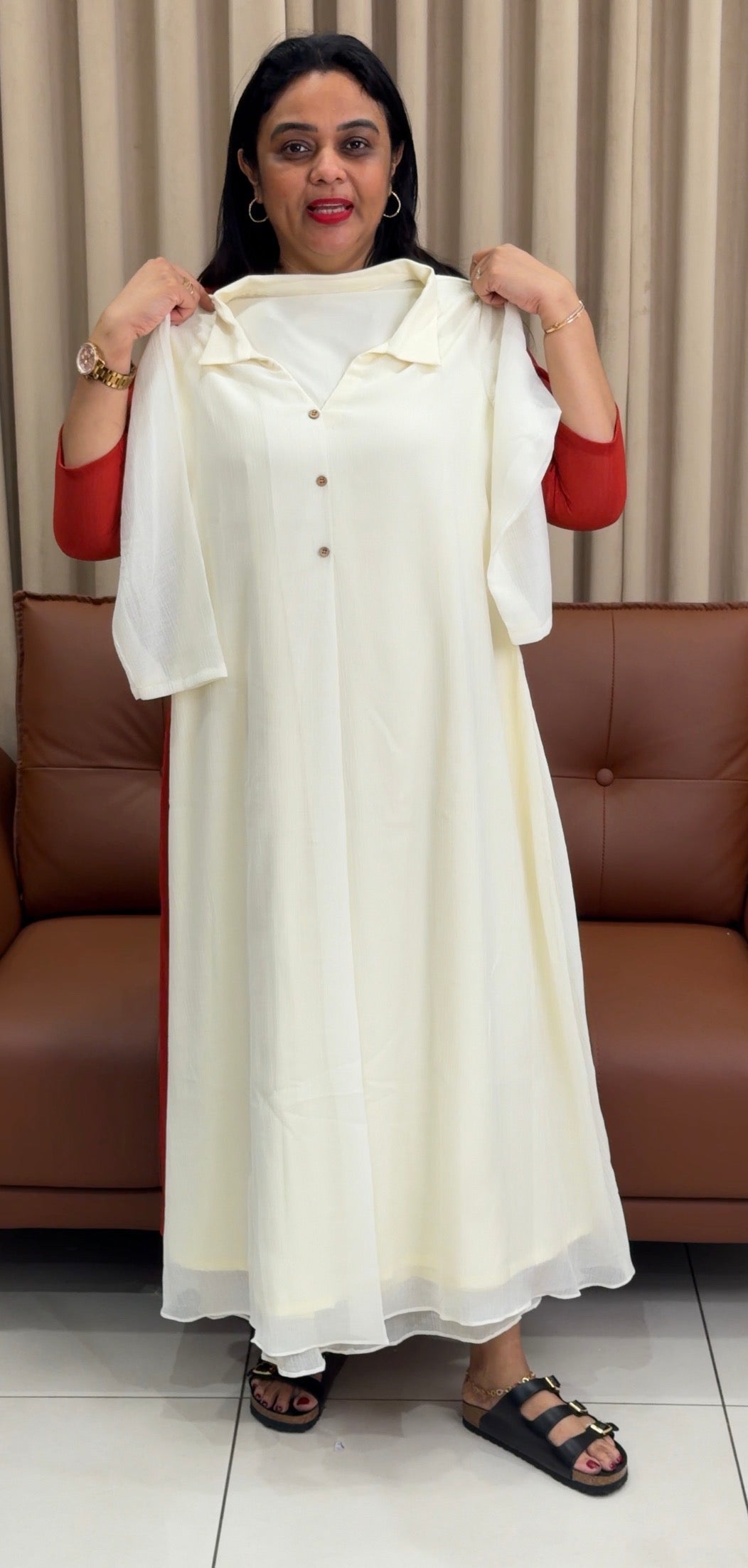 IHA'S IN-HOUSE MUL CRUSH TUNIC TOPS - IHA 33936