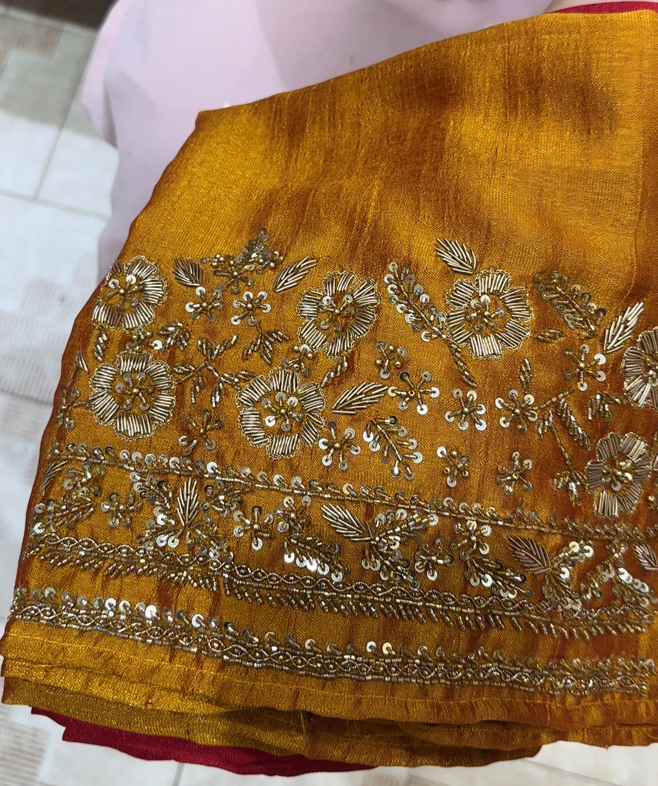 HAND WORKED BLOUSE MATERIAL - IHA 21309