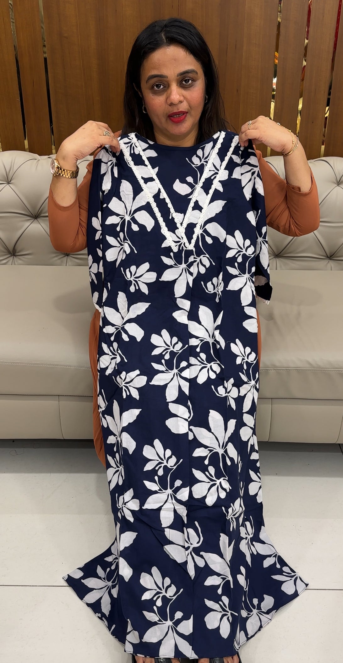 IHA'S IN-HOUSE COTTON LONG ALINE TOPS - IHA 27054