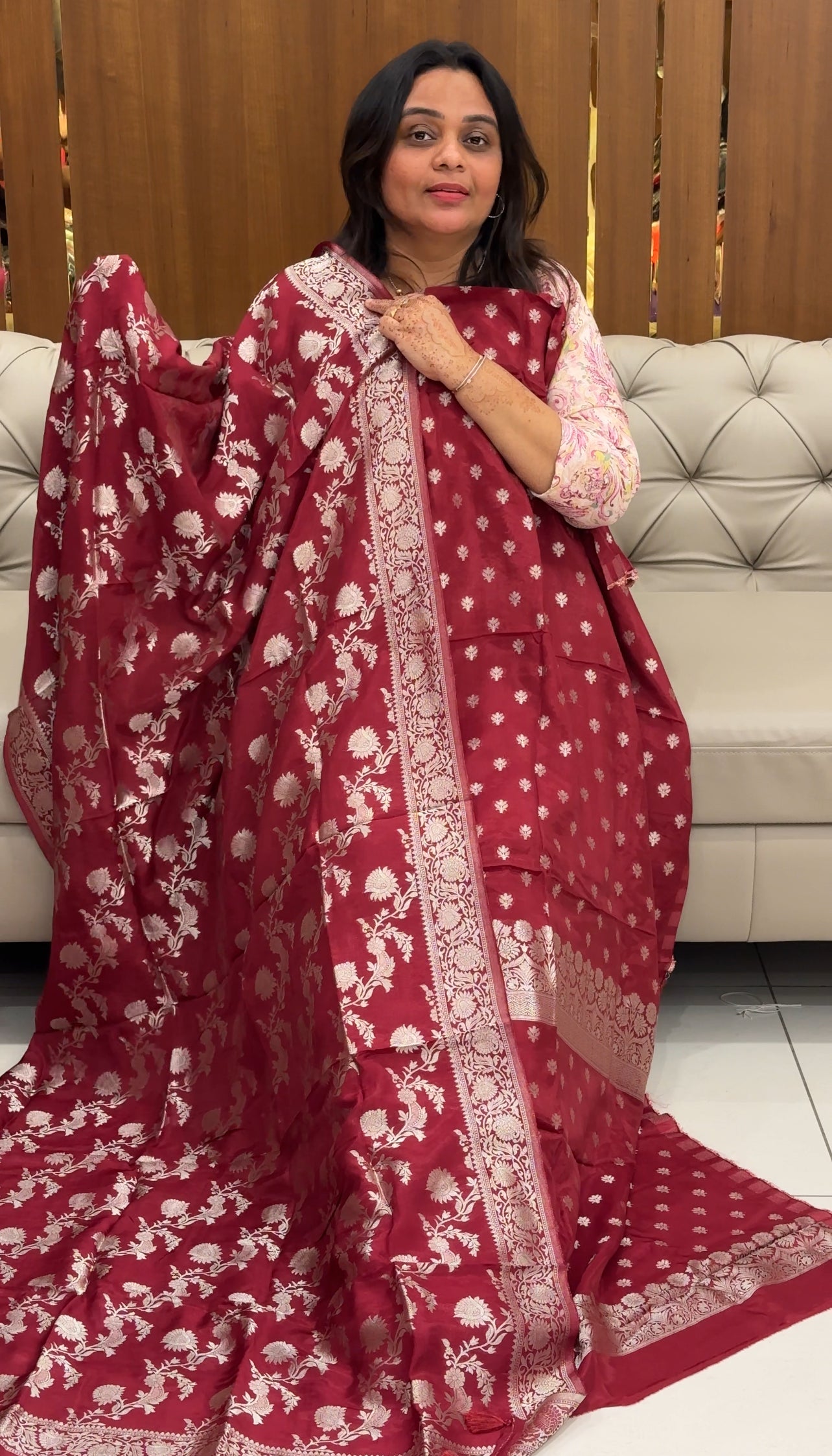 SILK BANARASI UNSTITCHED SALWAR SUITS - IHA 27504