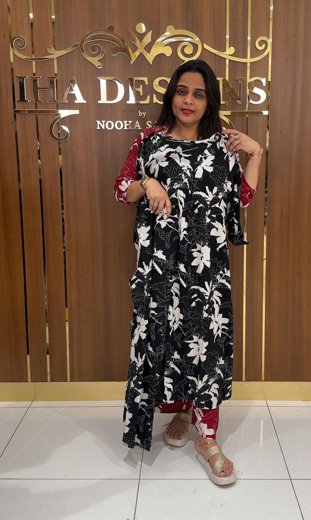 PRINTED RAYON TOP AND BOTTOM - IHA 25770