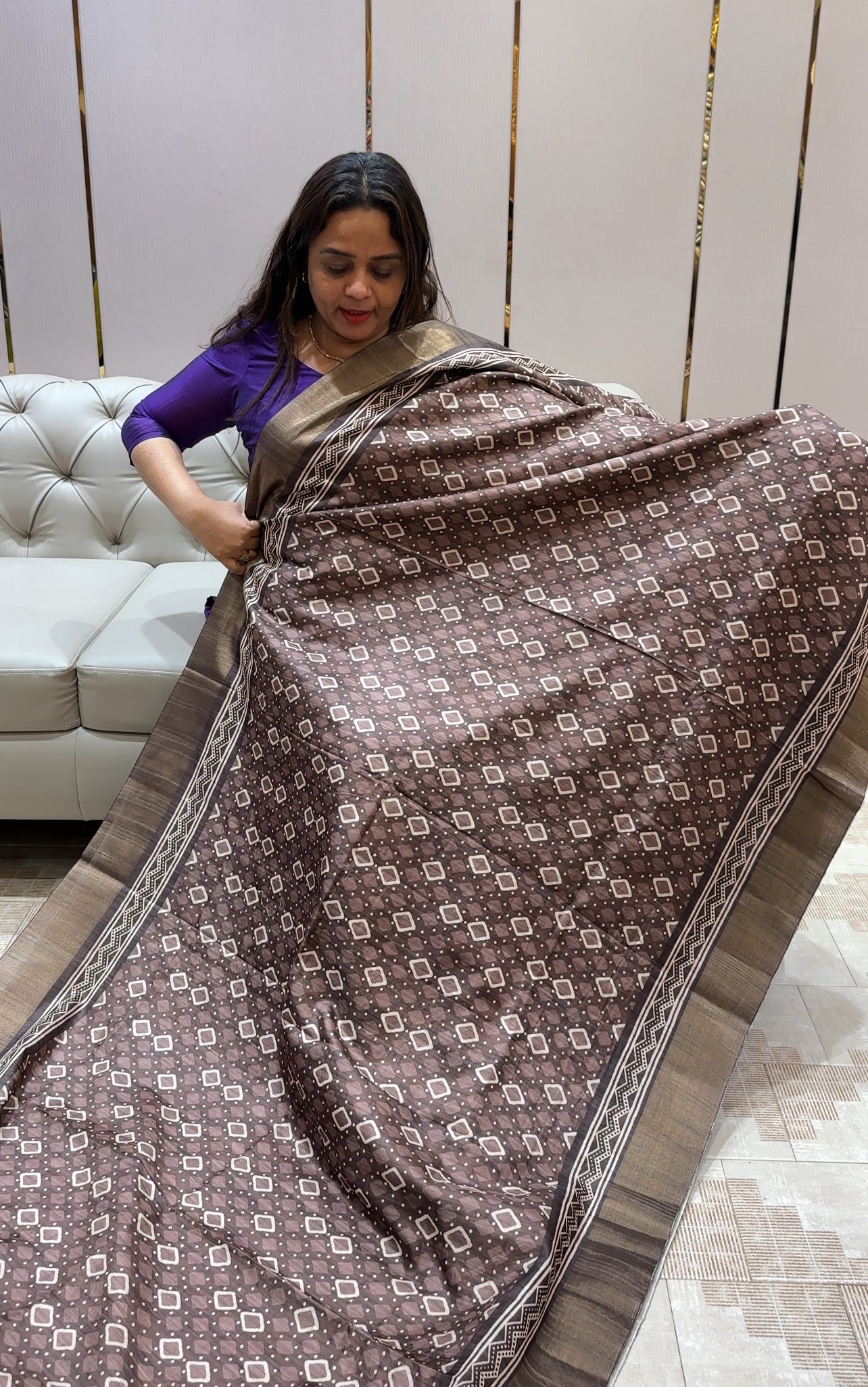 AJRAKH PRINTED SAREES - IHA 23600
