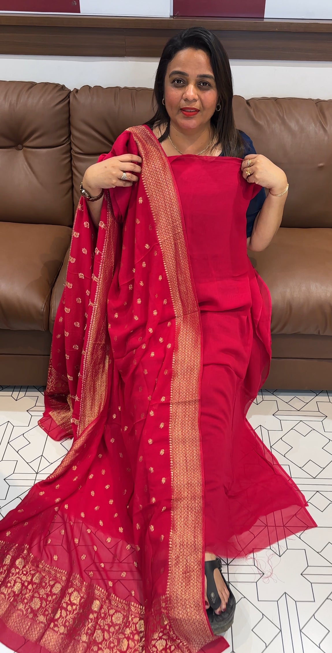 GEORGETTE UNSTITCHED SALWAR SUITS - IHA 25416