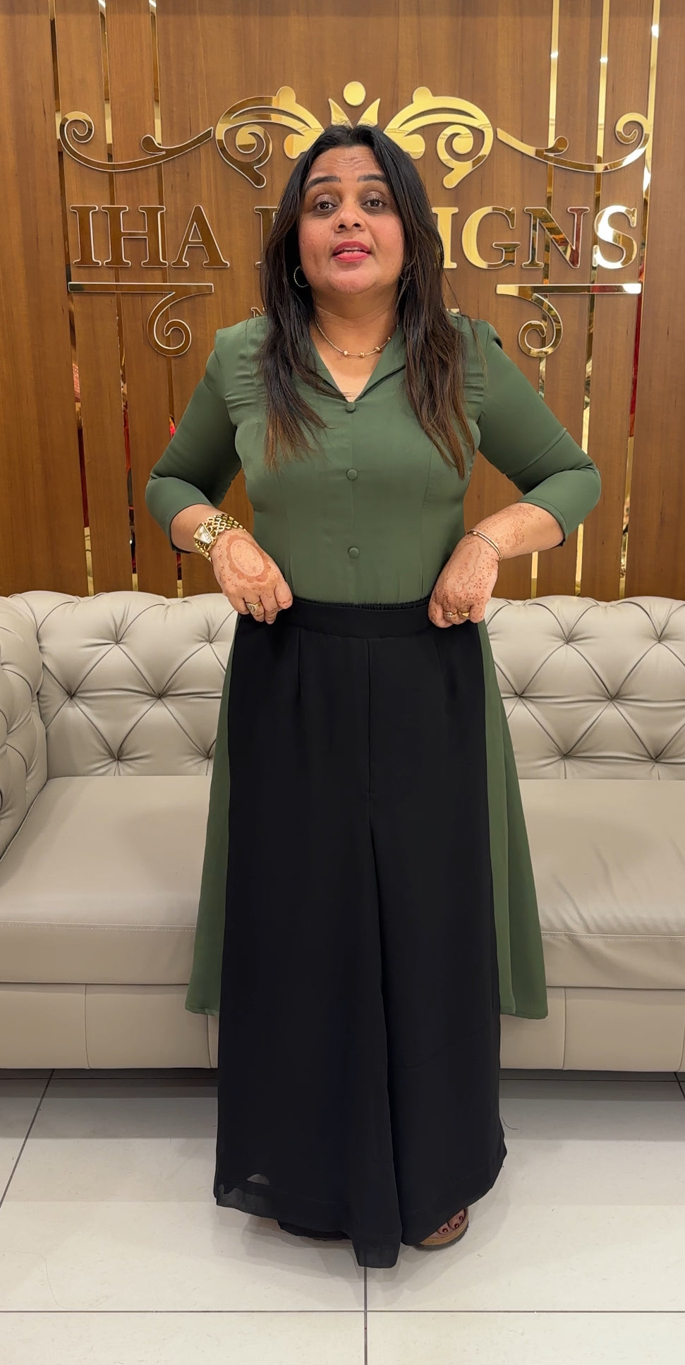 IHA'S IN-HOUSE SKIRT PALAZZO PANTS - IHA 27535