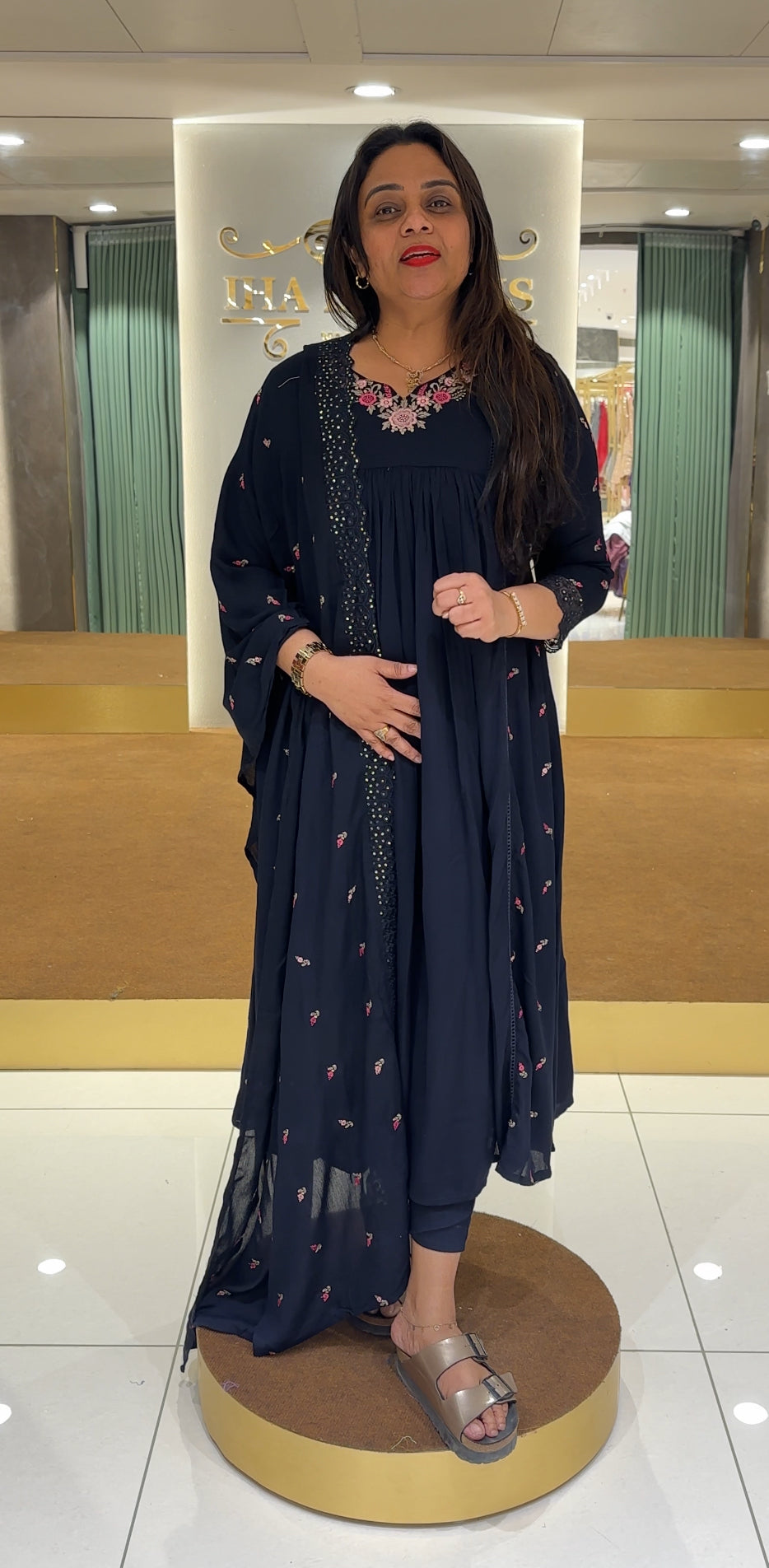 CRUSH COTTON TOP,BOTTOM AND DUPATTA - IHA 23898