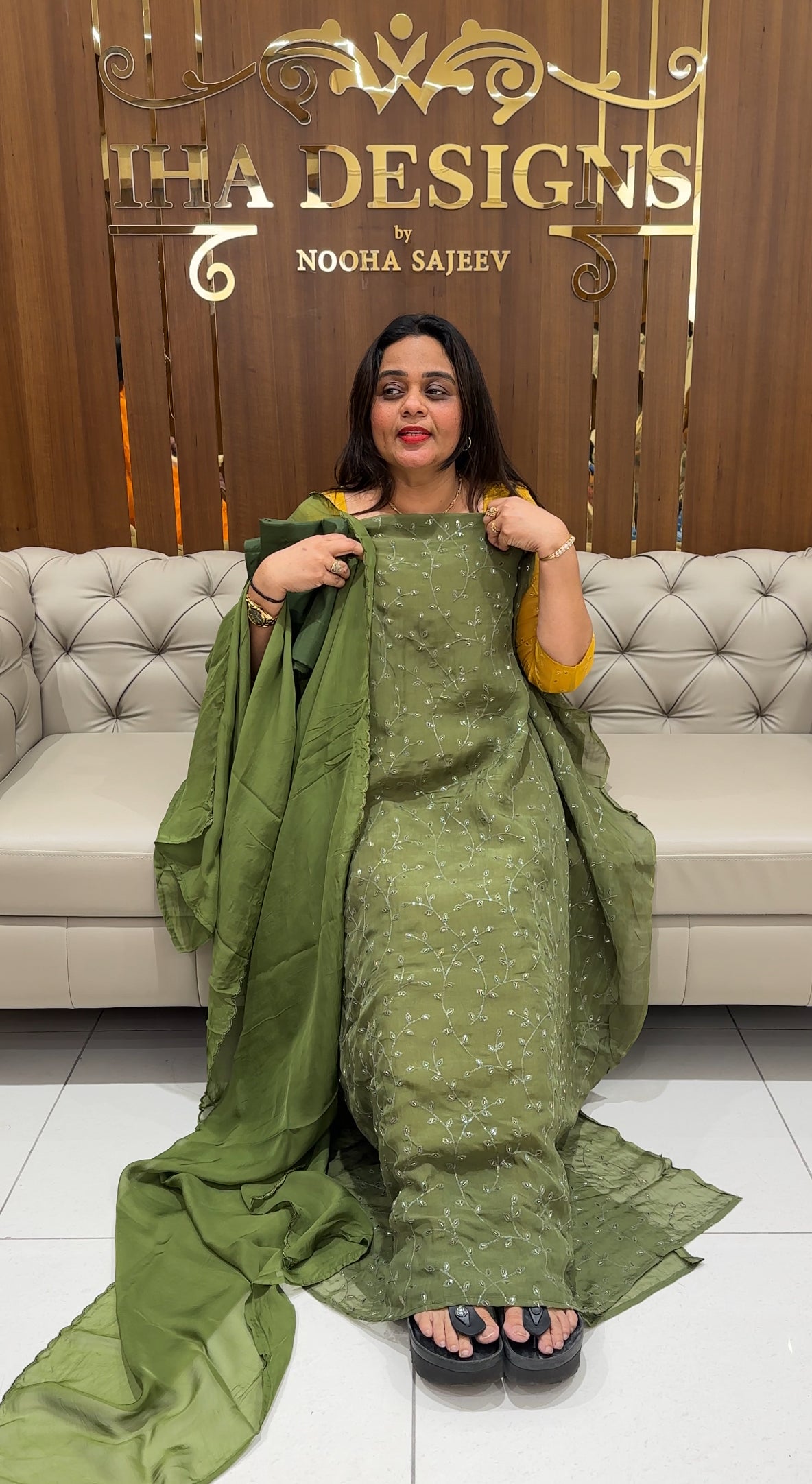 VISCOSE ORGANZA UNSTITCHED SALWAR SUITS - IHA 23324