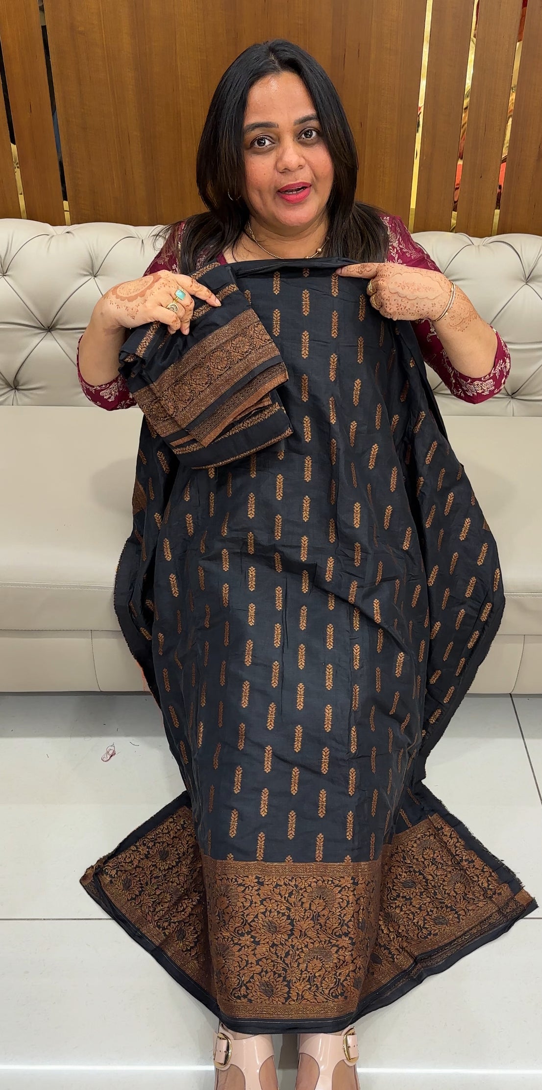 SEMI BANARASI UNSTITCHED SALWAR SUITS - IHA 27501