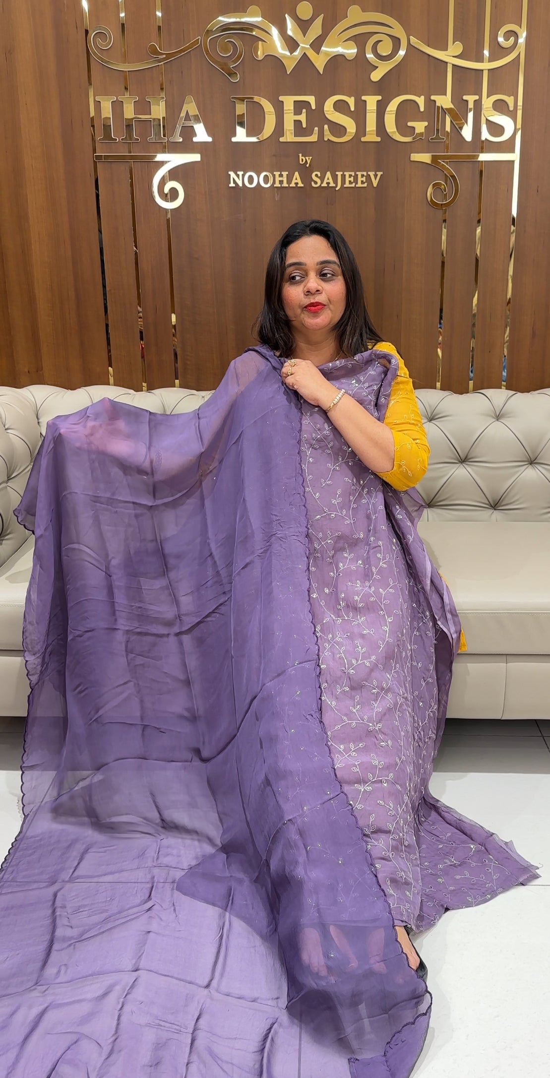 VISCOSE ORGANZA UNSTITCHED SALWAR SUITS - IHA 23324