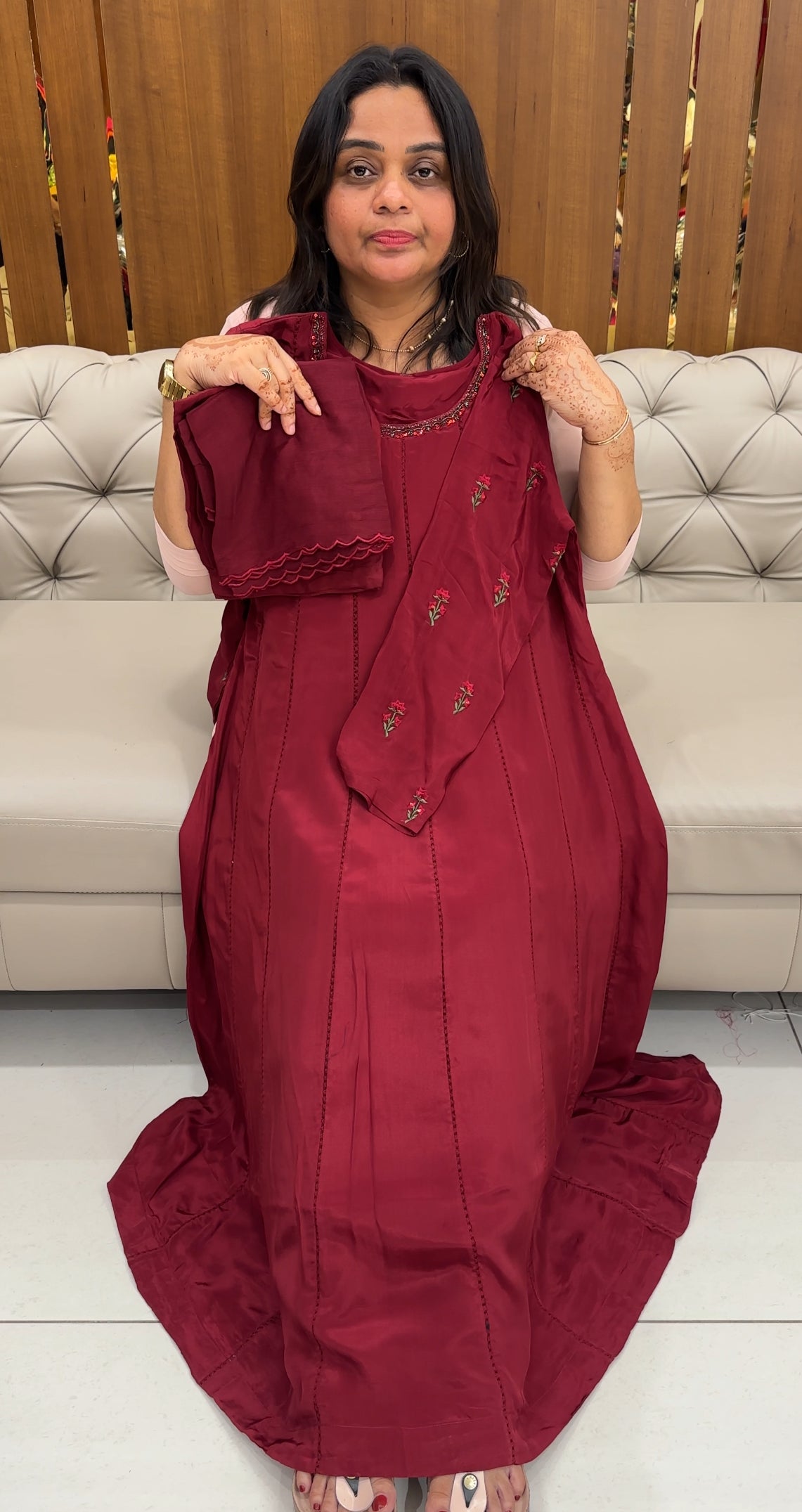 CRAPE SILK TOP AND DUPAATTA - IHA 27581