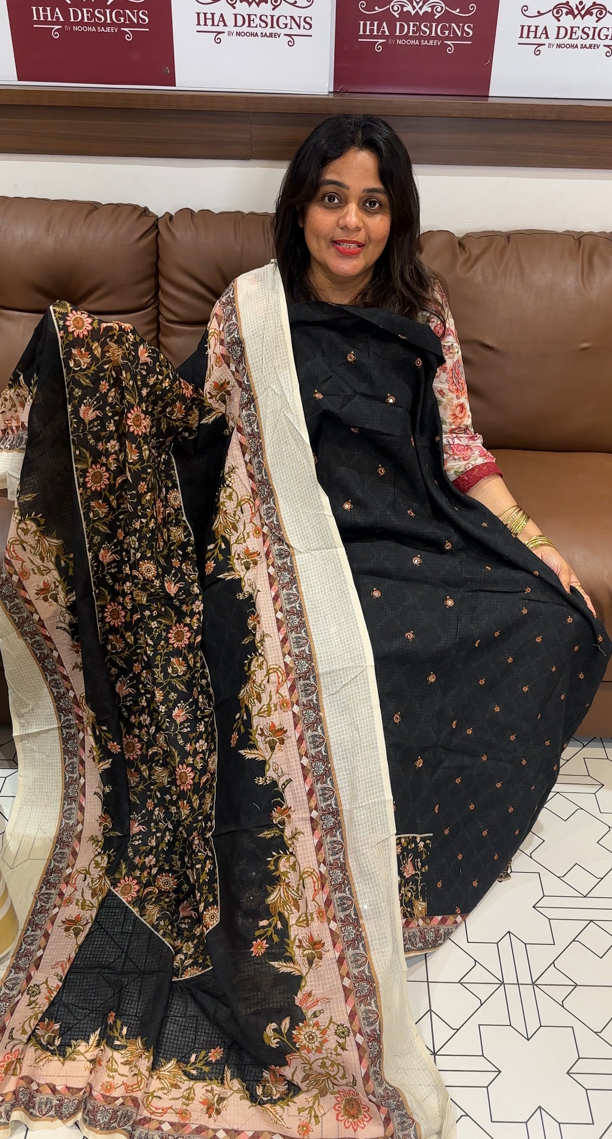 PRINTED COTTON UNSTITCHED SALWAR SUITS - IHA 26153