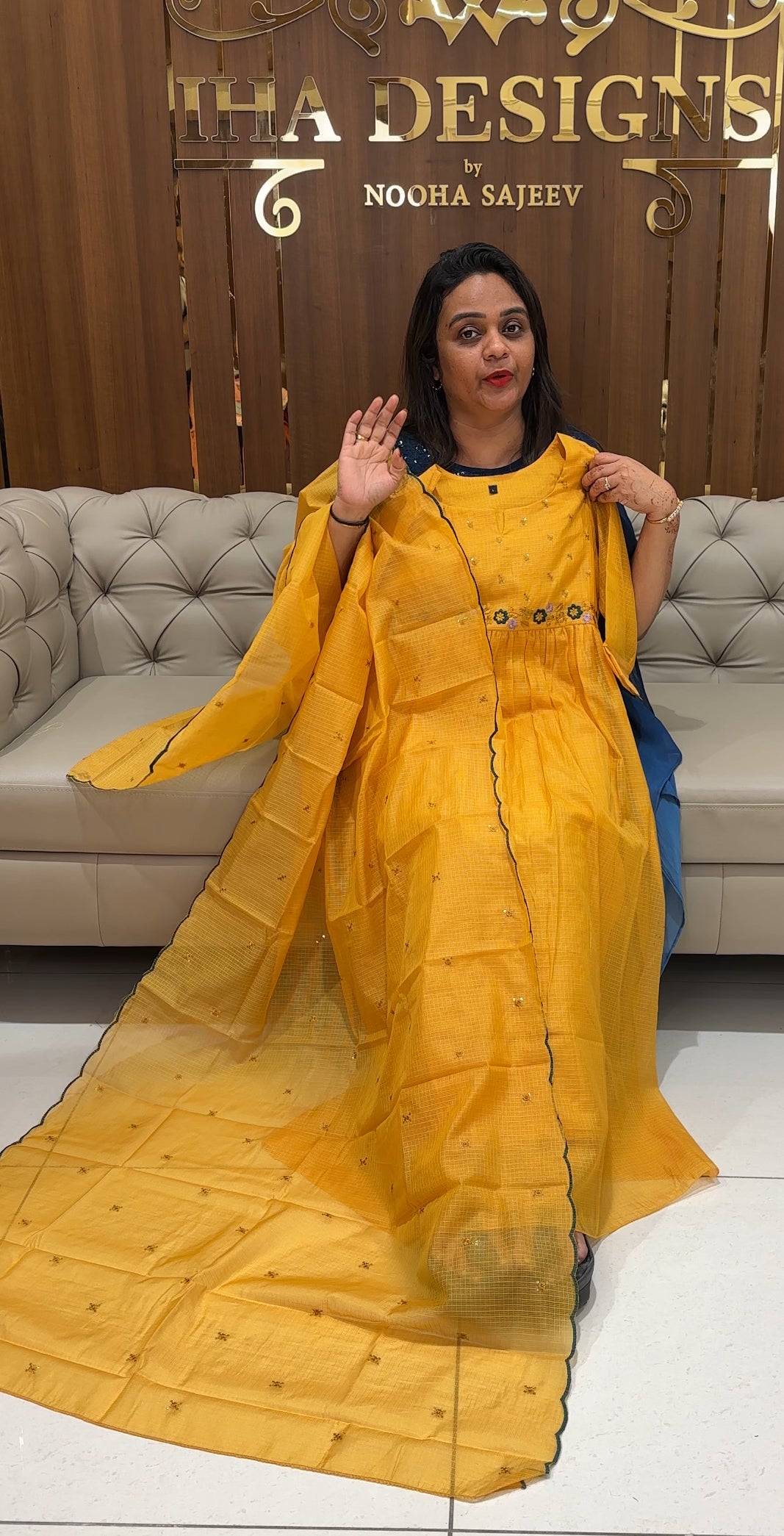 SILKY KOTA ALINE TOP AND DUPATTA - IHA 23901