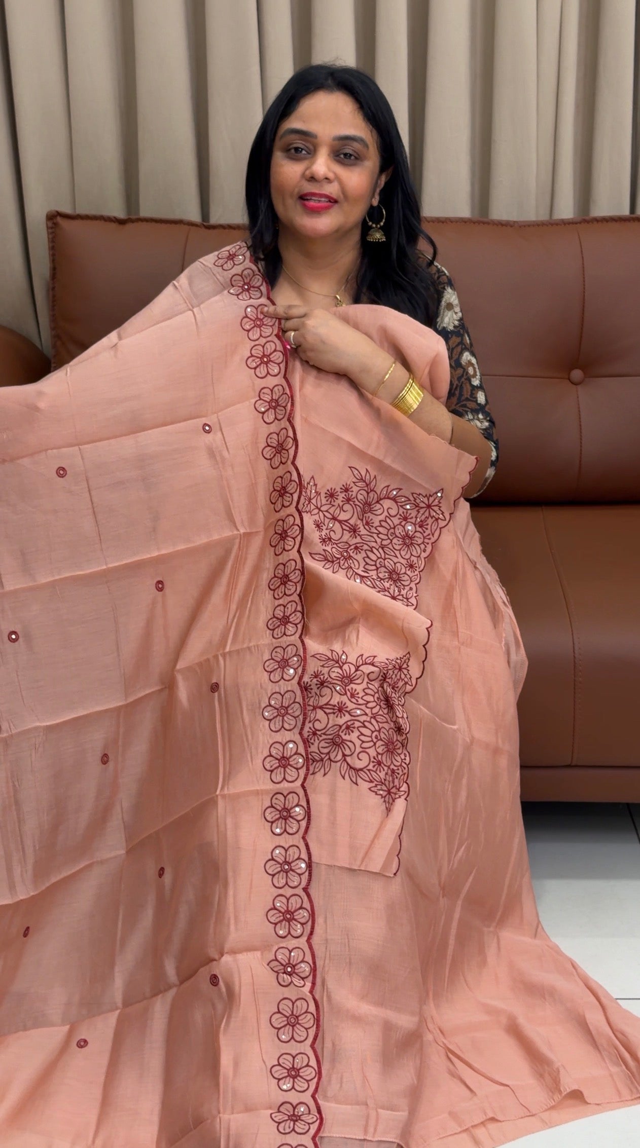 MALAI CHANDERI UNSTITCHED SALWAR SUITS - IHA 34109