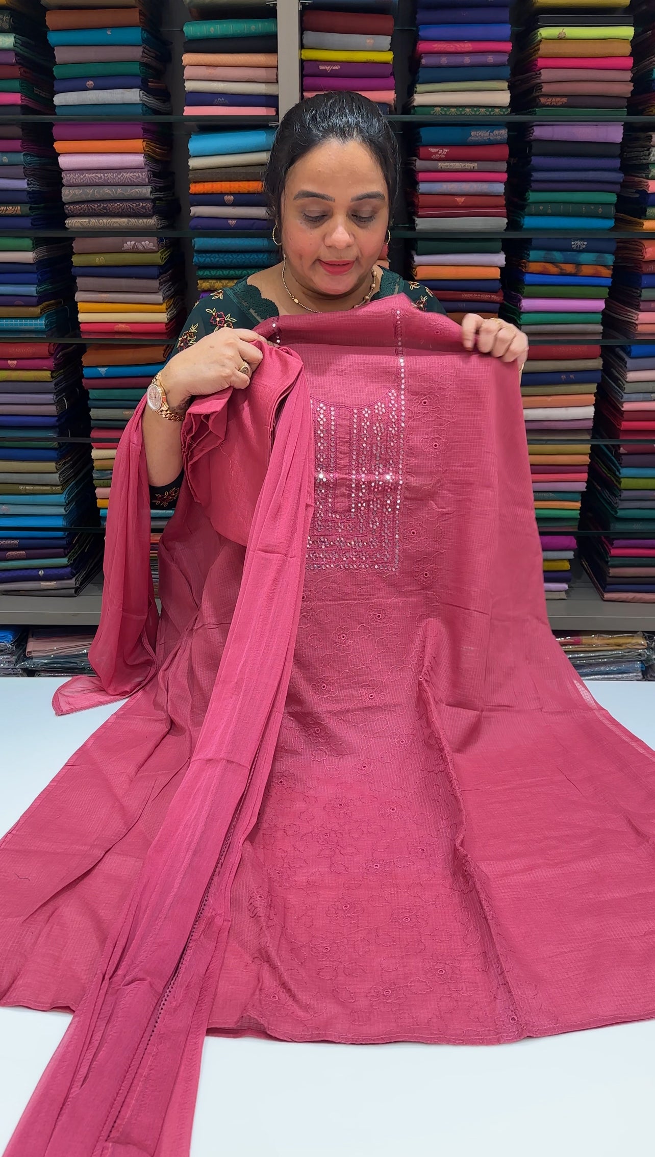NET KOTA UNSTITCHED SALWAR SUITS - IHA 26505