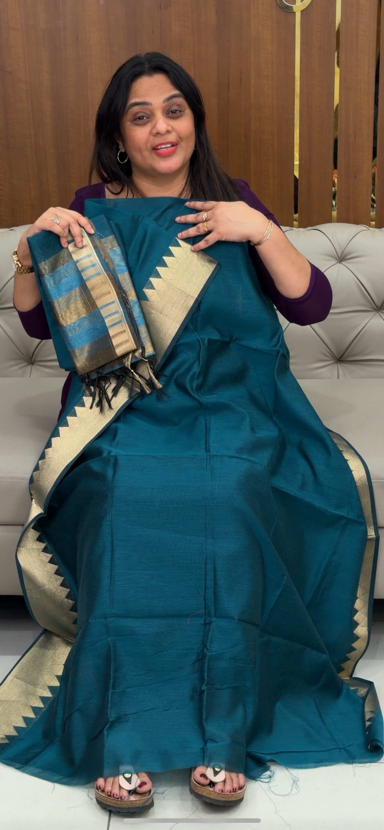 MUL CHANDERI UNSTITCHED SALWAR SUITS - IHA 29192