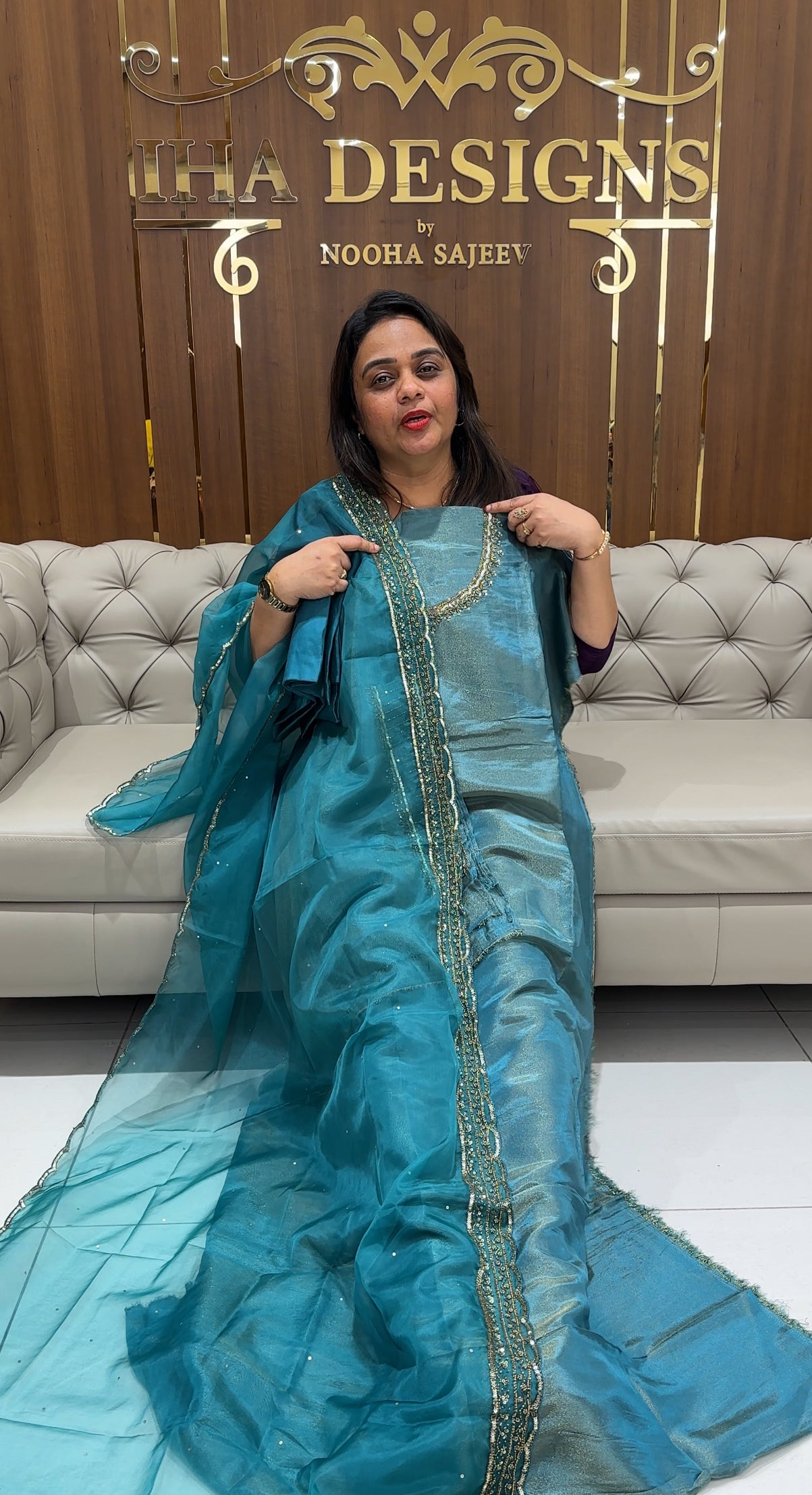 PREMIUM HAND WORKED UNSTITCHED SALWAR SUITS - IHA 23467