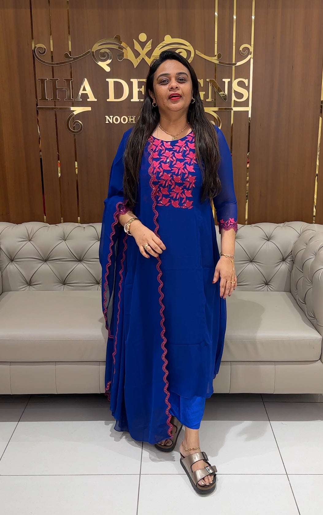 FORWARD LONG ALINE TOP AND DUPATTA - IHA 24224