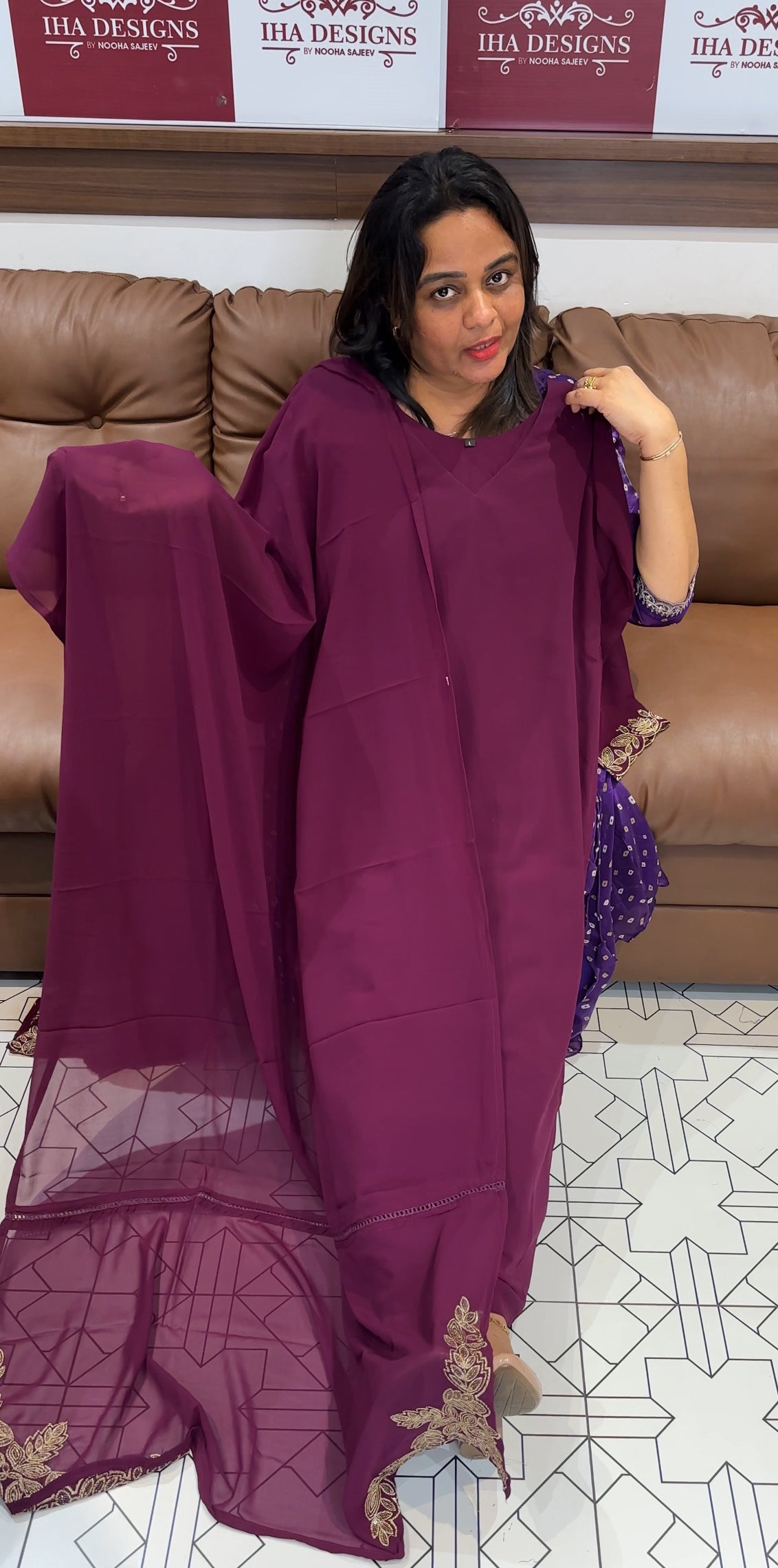 PARTY WEAR TOP, BOTTOM AND DUPATTA - IHA 25443