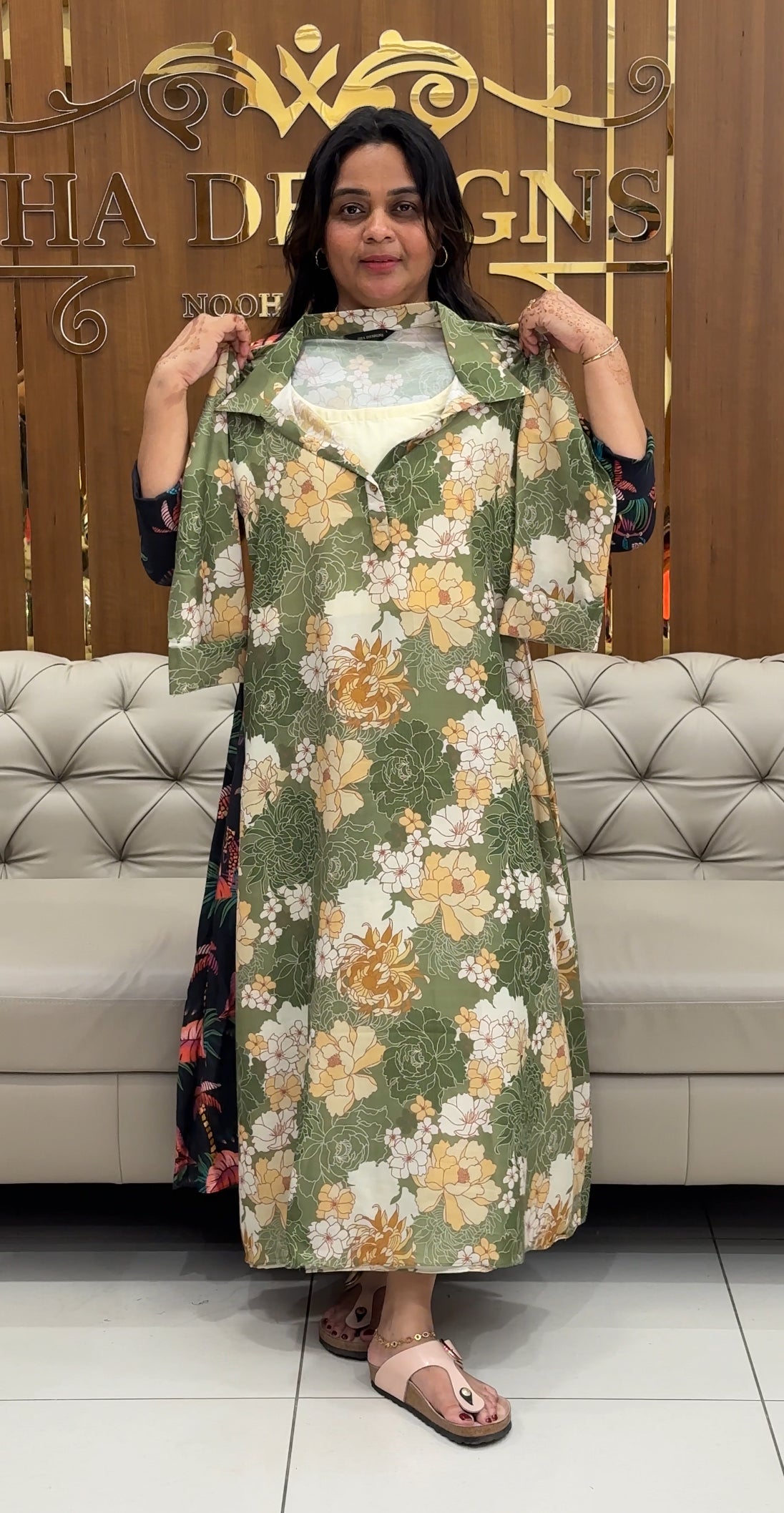 IHA'S IN-HOUSE PRINTED LONG TOPS - IHA 27438