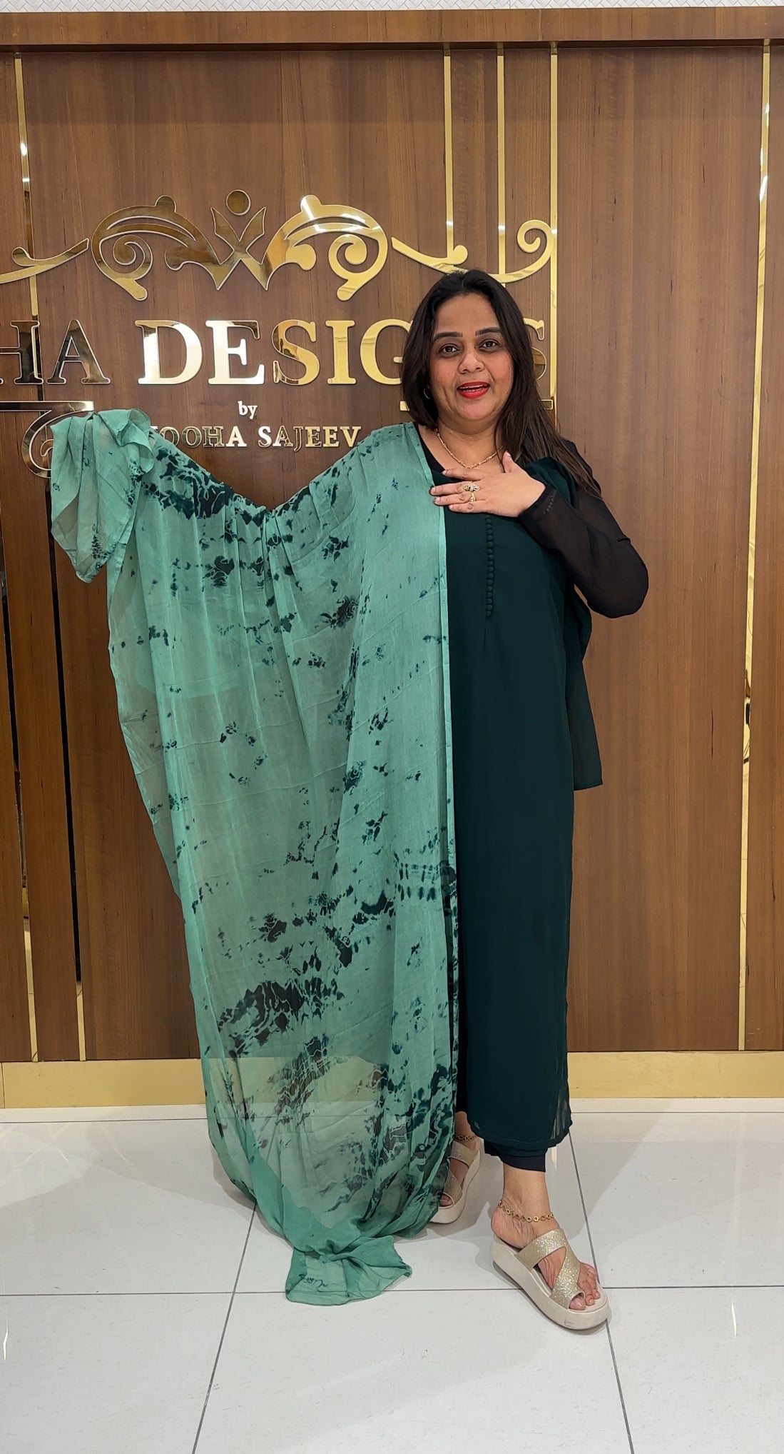 READY TO WEAR SLITTED TOP AND DUPPATTA - IHA 24983
