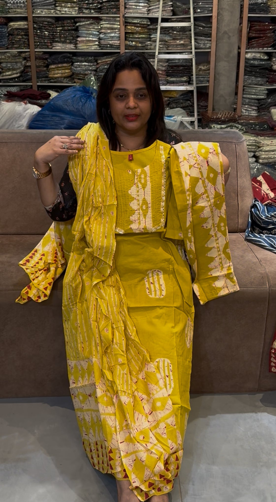 COTTON TOP, BOTTOM AND DUPATTA - IHA 25255