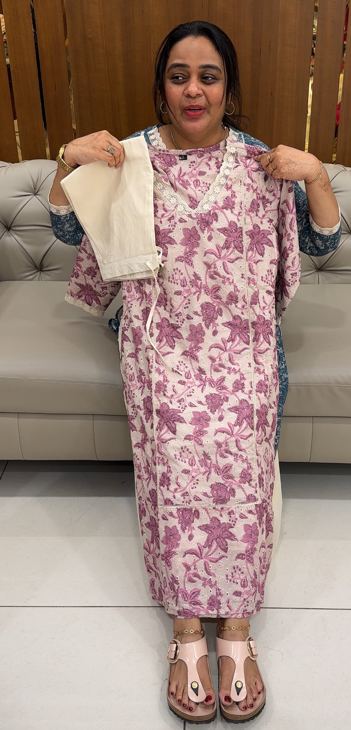 PRINTED COTTON TOP AND BOTTOM - IHA 27621