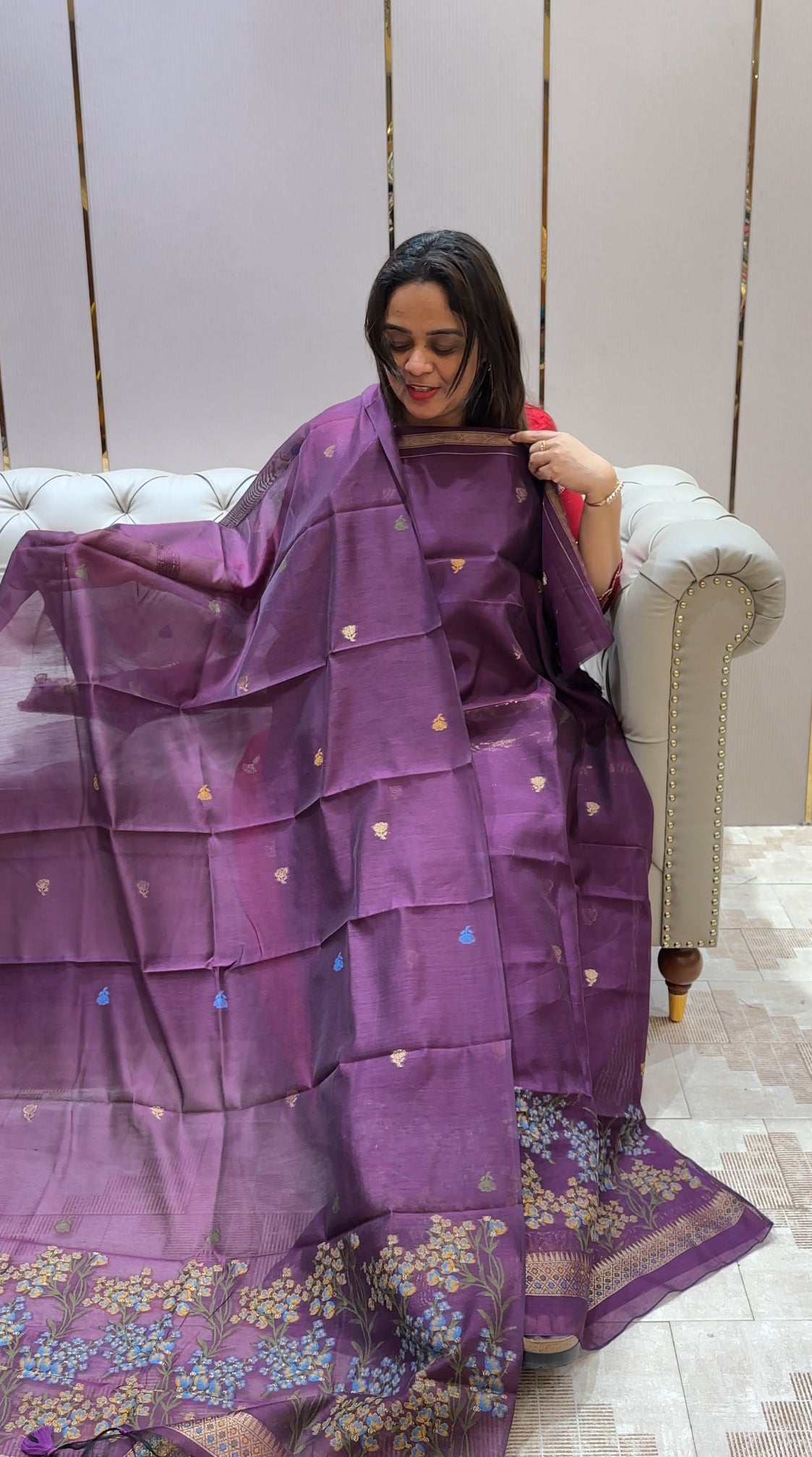 SILK JAMDANI UNSTITCHED SALWAR SUITS - IHA 21418