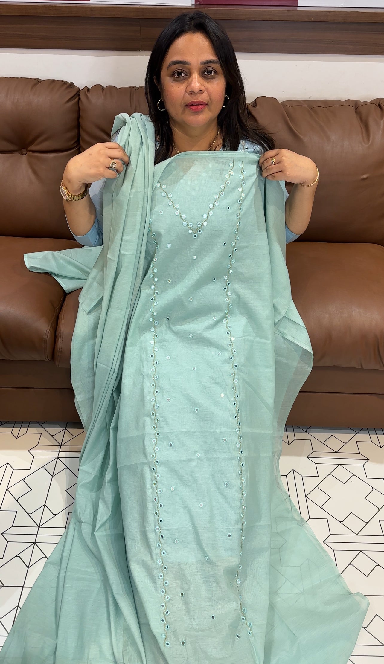 FORWARD MALAI CHANDERI UNSTITCHED SALWAR SUITS - IHA 27300