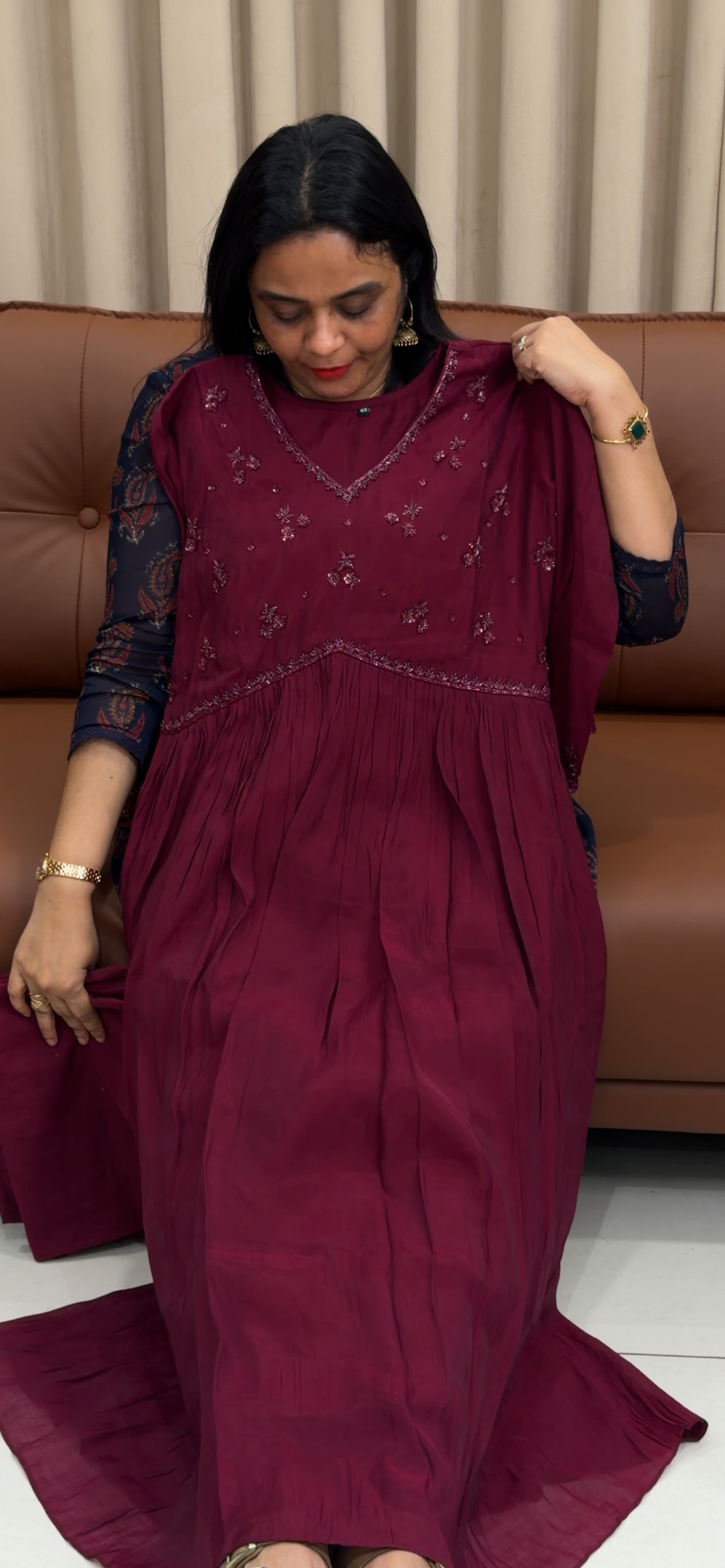 MUL CHANDERI TOP, BOTTOM AN DUPATTA - IHA 33585