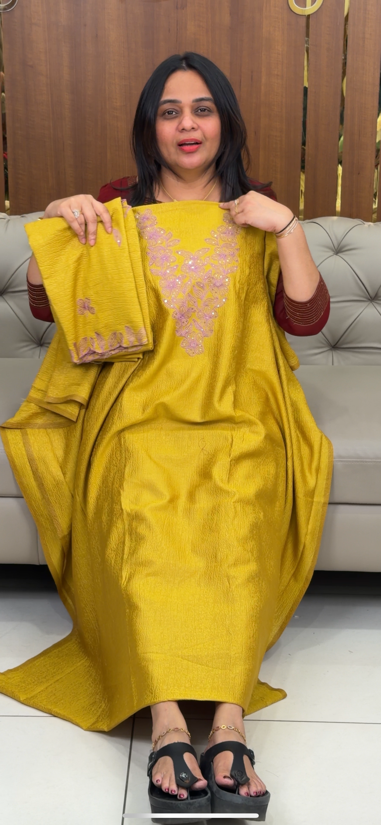 CRUSHEED TISSUE UNSTITCHED SALWAR SUITS - IHA 29396