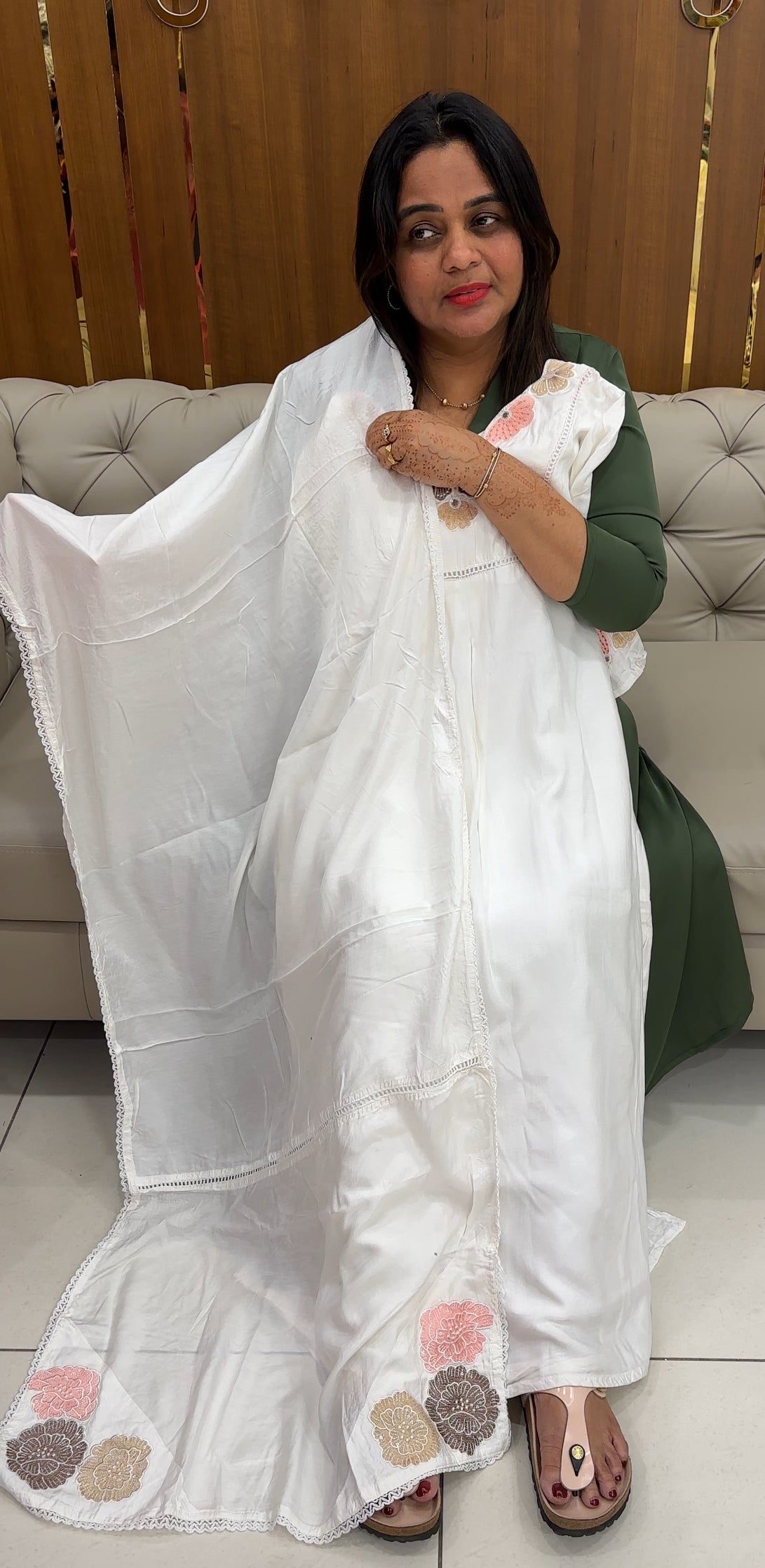 MUSLIN SILK TOP ,BOTTOM AND DUPATTA - IHA 27536