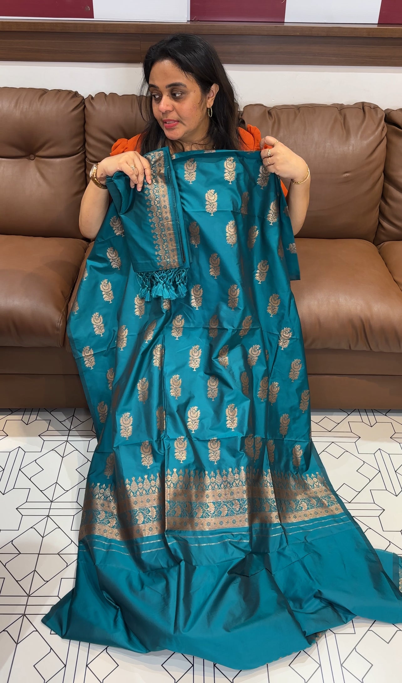 SEMI BANARASI USNTITCHED SALWAR SUITS - IHA 26457