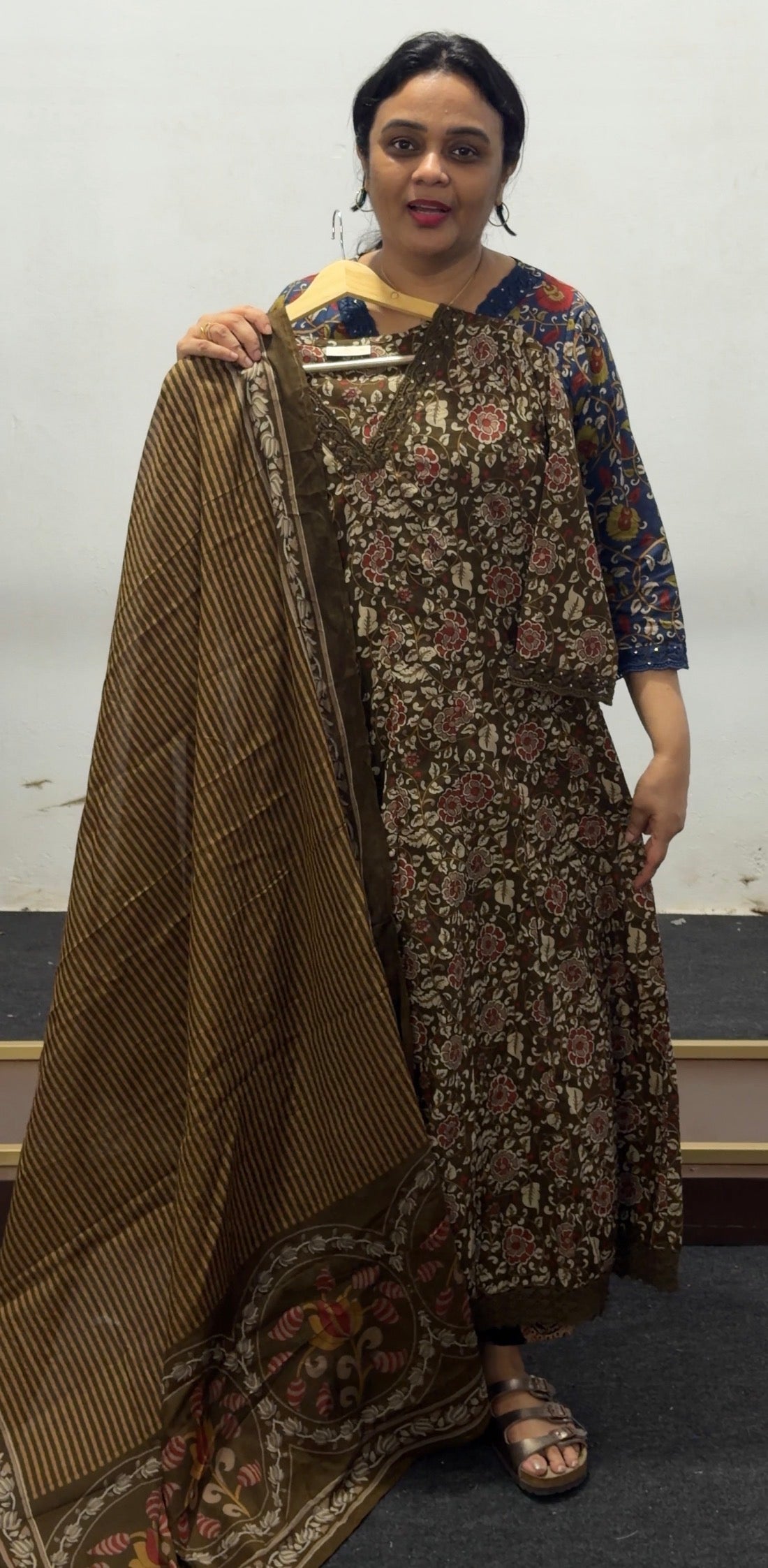 PRINTED ANARKALI TOP AND DUPATTA - IHA 36076