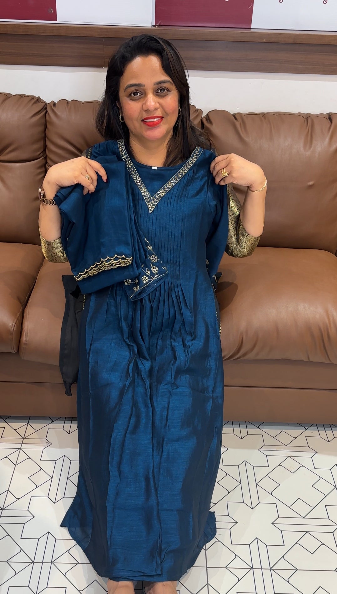 HAND WORKED TOP, BOTTOM AND DUPATTA - IHA 25605