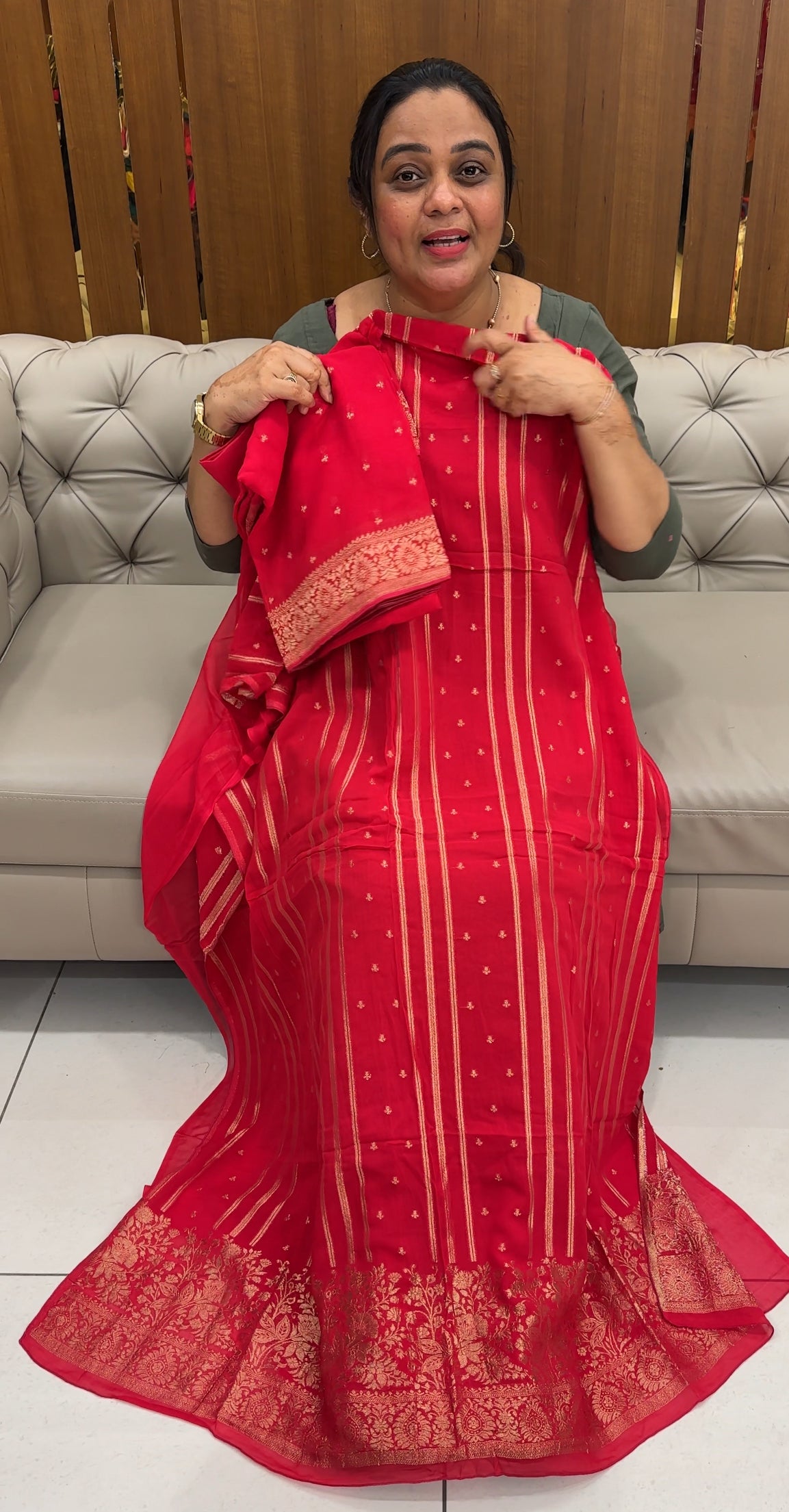 GEORGETTE BANARASI UNSTITCHED SALWAR SUITS - IHA 27617