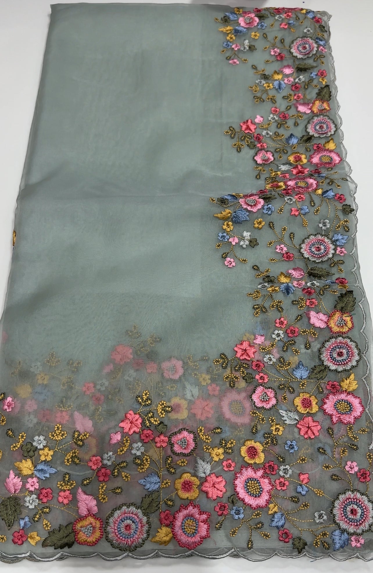 NYLON ORGANZA SAREES - IHA 27353