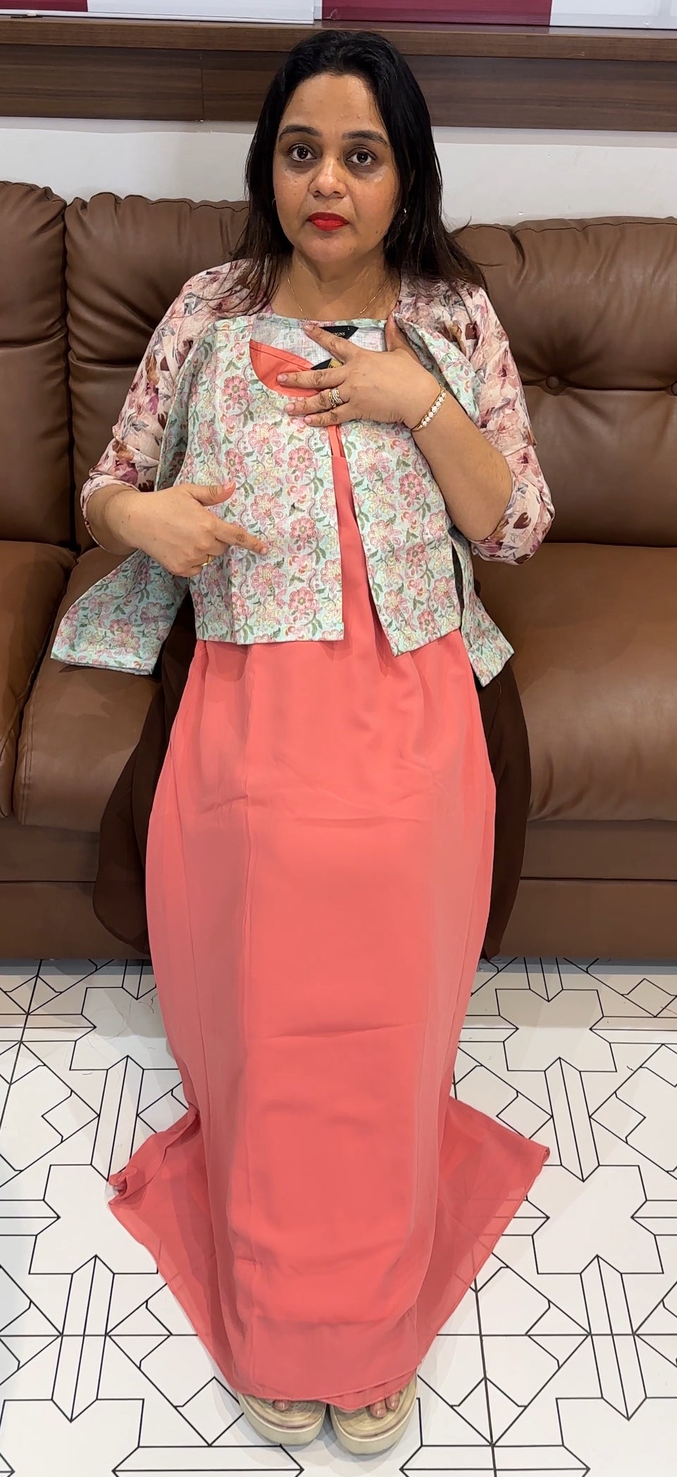 IHA'S IN-HOUSE ALINE TOP AND JACKET - IHA 22605