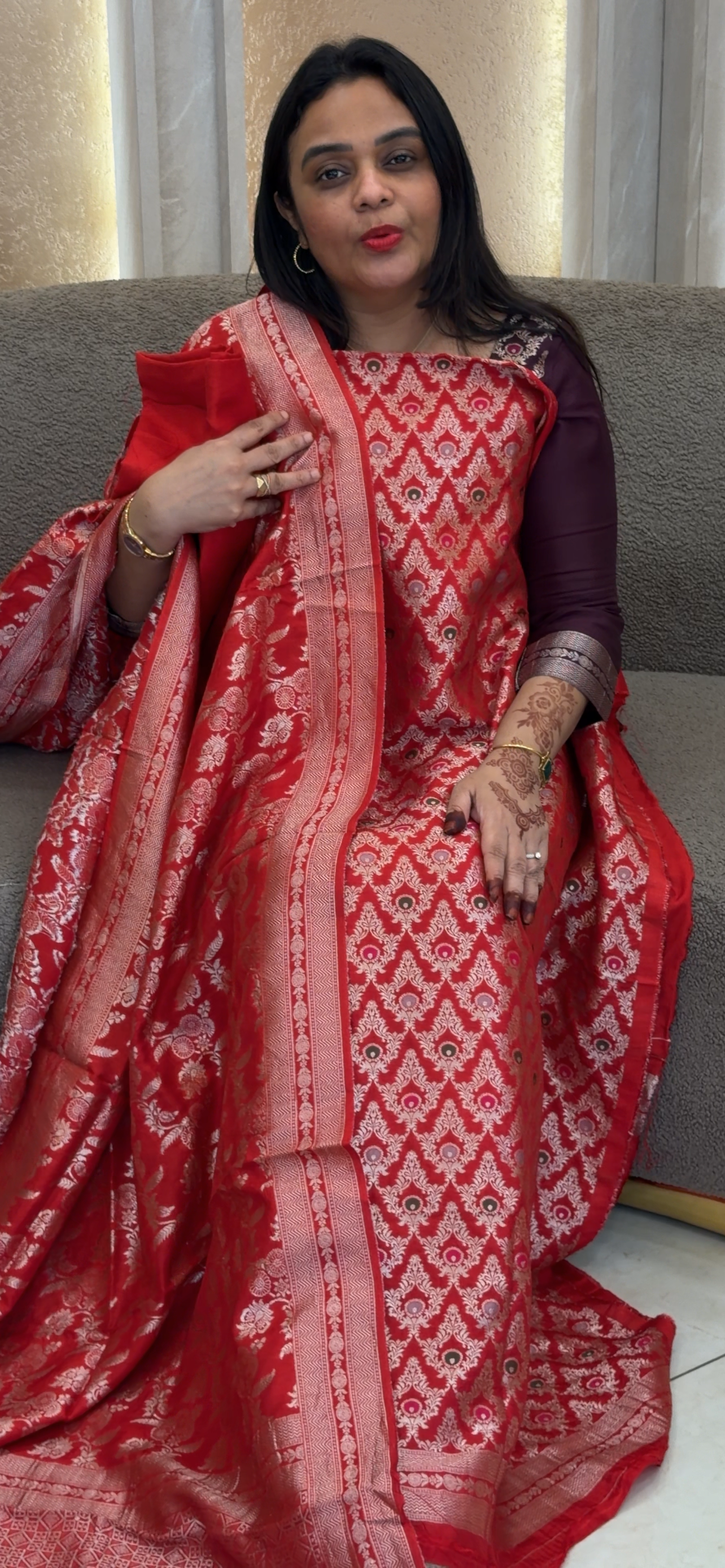 SILK BANARAIS UNSTITCHED SALWAR SUITS - IHA 32992