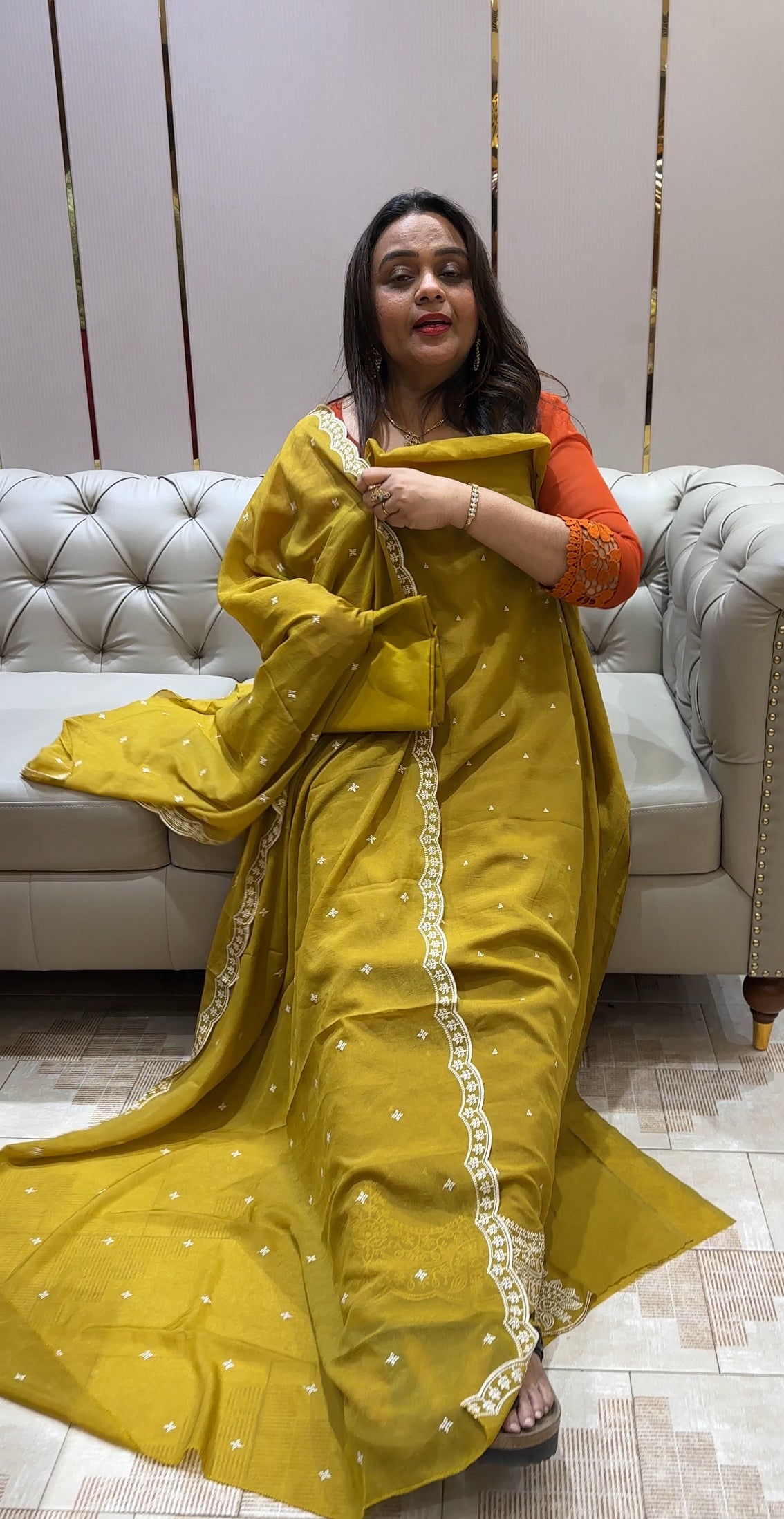 TISSUE UNSTITCHED SALWAR SUITS - IHA 24372