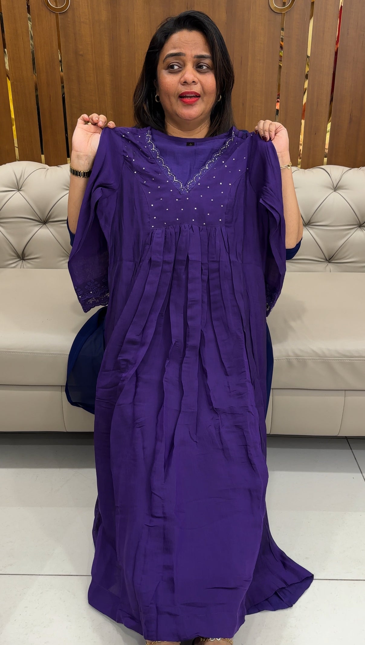 MALAI CHANDERI LONG TOPS - IHA 25863
