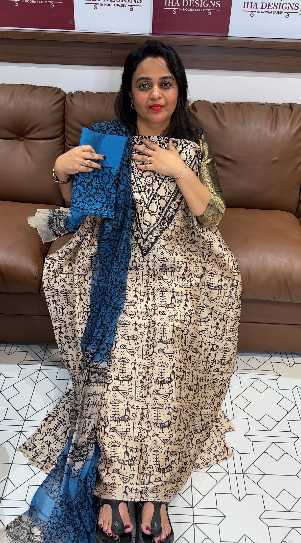 MODAL CHANDERI UNSTITCHED SALWAR SUITS - IHA 25491