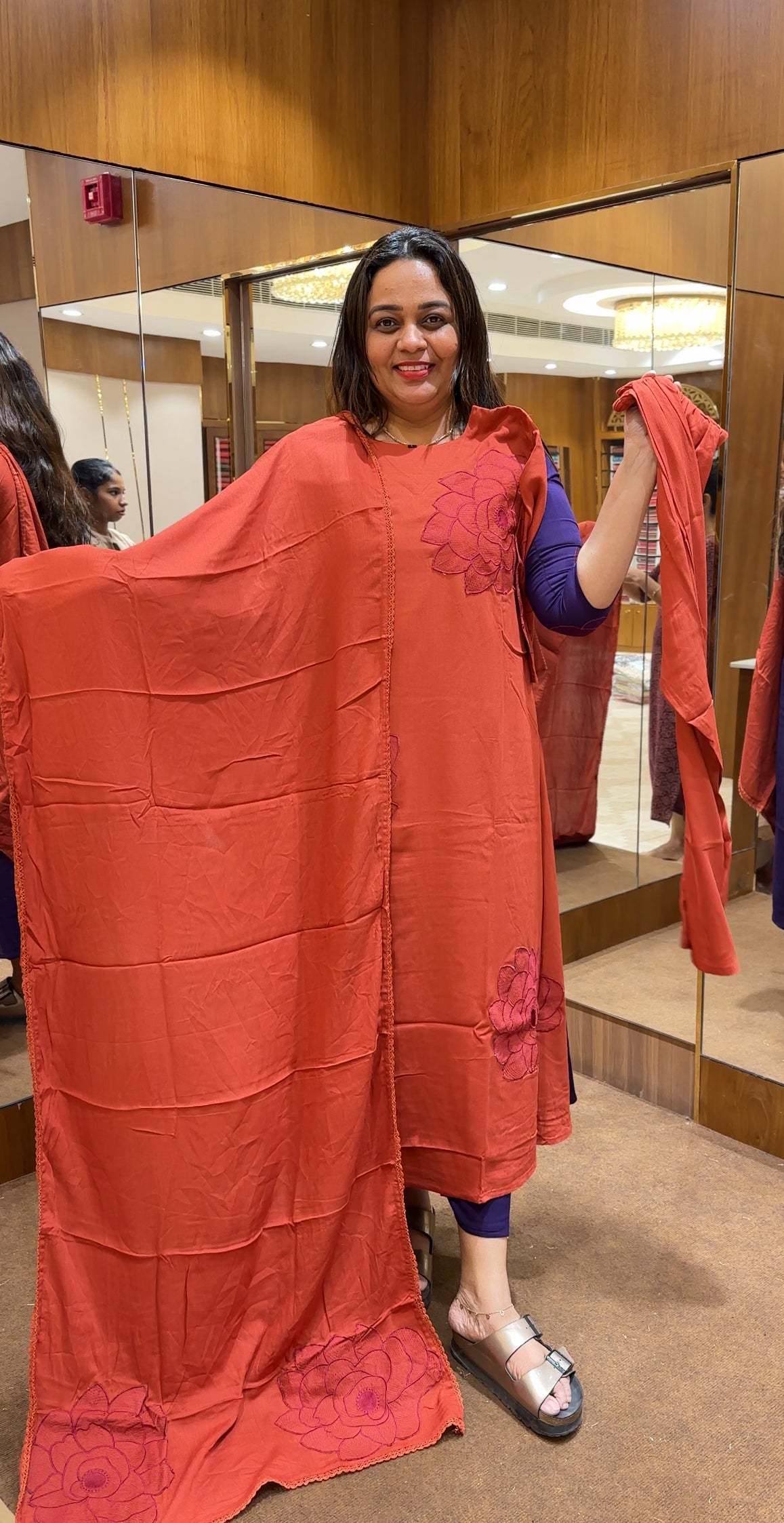CRUSHED RAYON TOP,BOTTOM AND DUPATTA - IHA 23892
